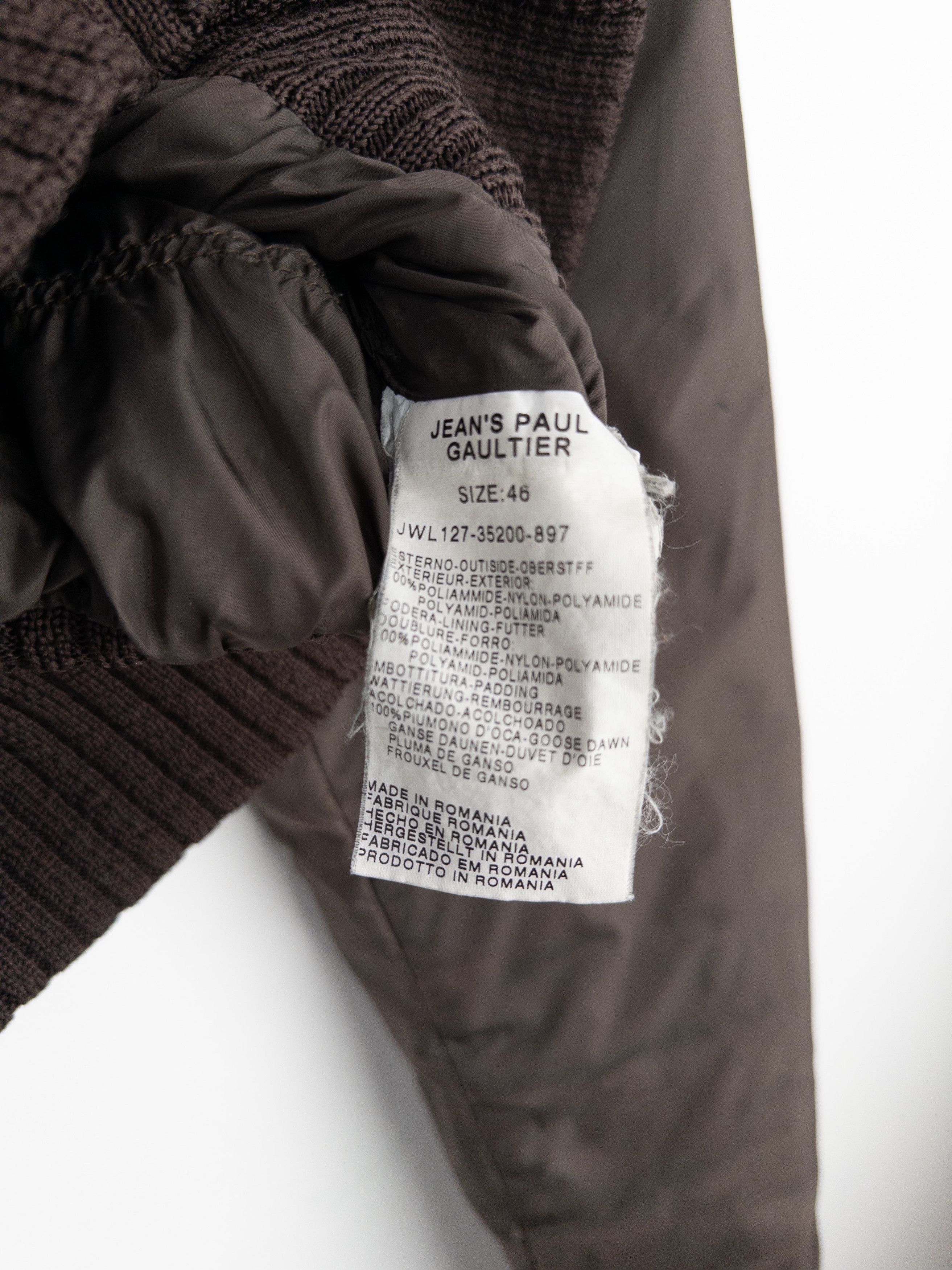 Jean Paul Gaultier 1990s Cropped Puffer Bomber Jacket Size XL / US 12-14 / IT 48-50 - 11 Thumbnail