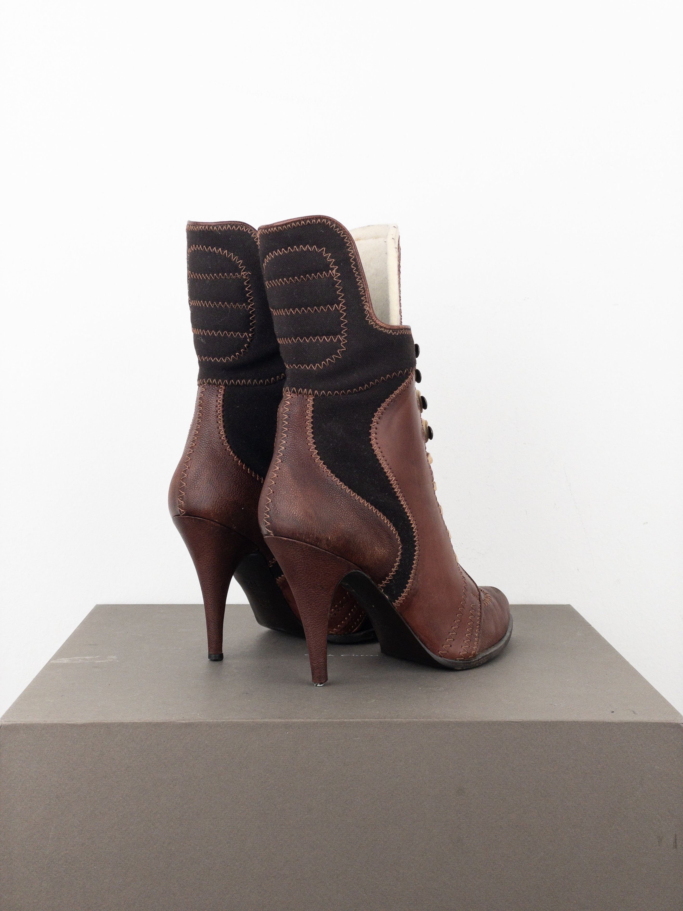 Jean Paul Gaultier AW08 Lace-Up Sports Heel Boots Size US 8.5 / IT 38.5 - 2 Thumbnail