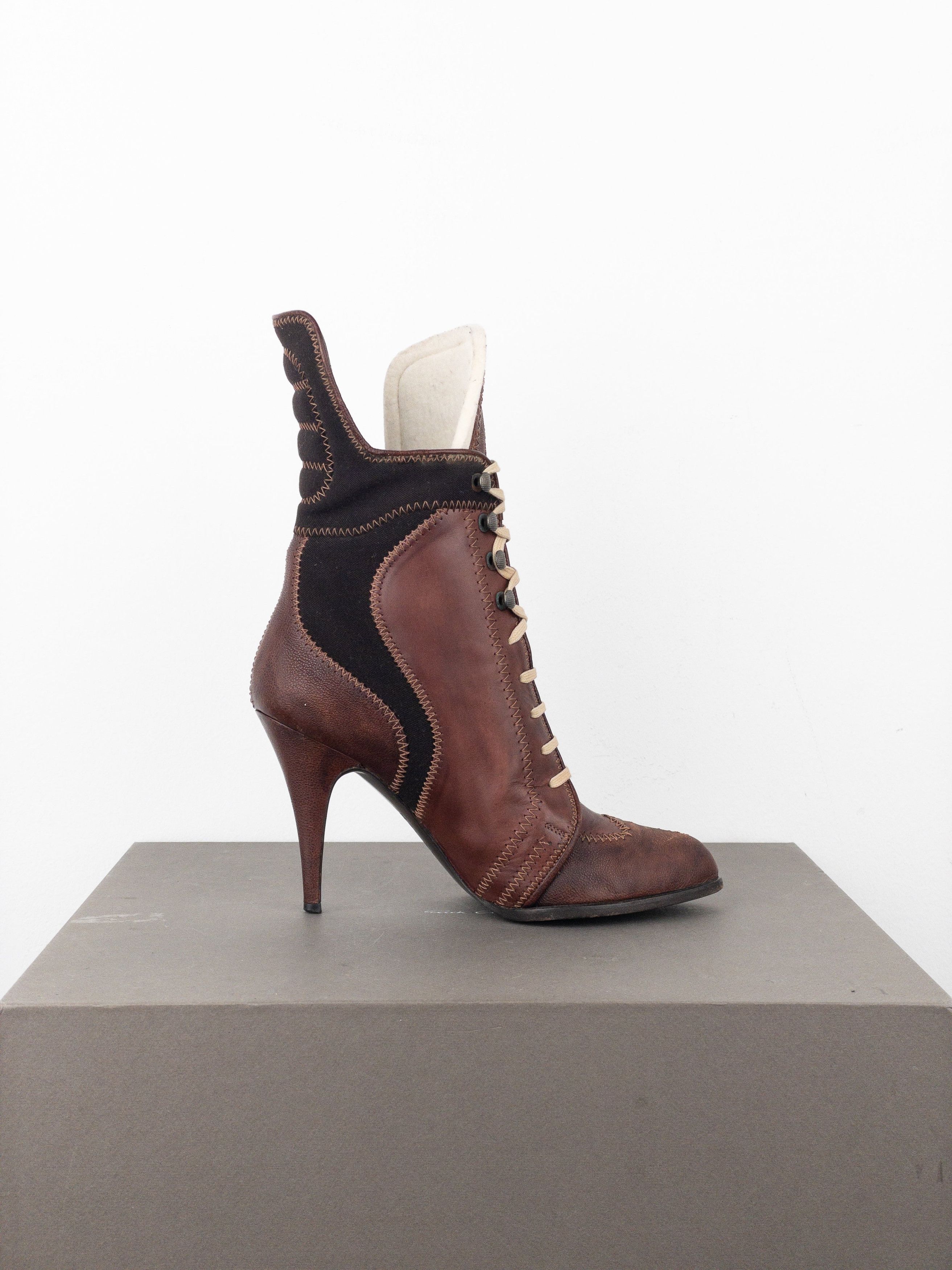 Jean Paul Gaultier AW08 Lace-Up Sports Heel Boots Size US 8.5 / IT 38.5 - 4 Thumbnail