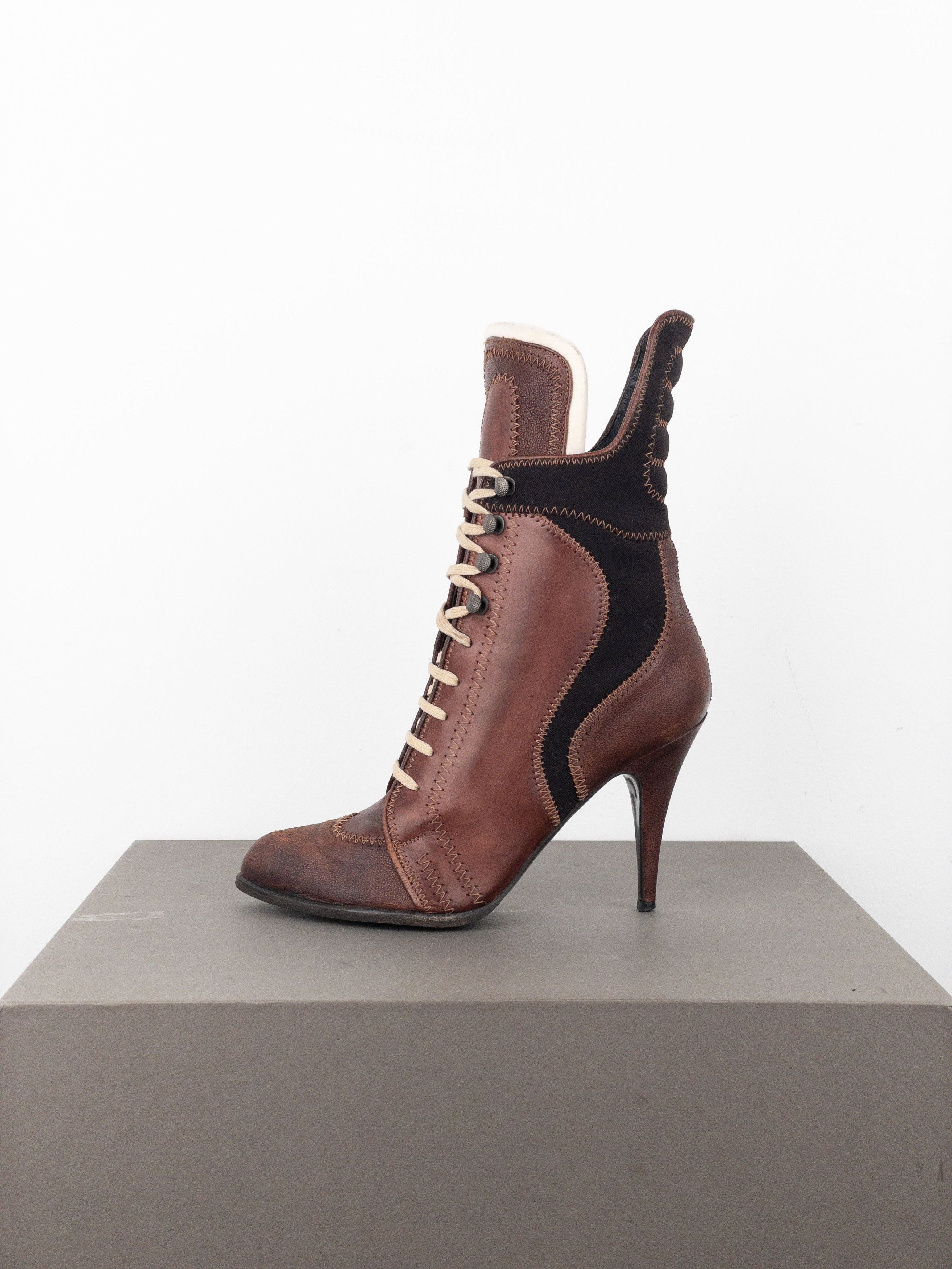 Jean Paul Gaultier AW08 Lace-Up Sports Heel Boots Size US 8.5 / IT 38.5 - 3 Thumbnail