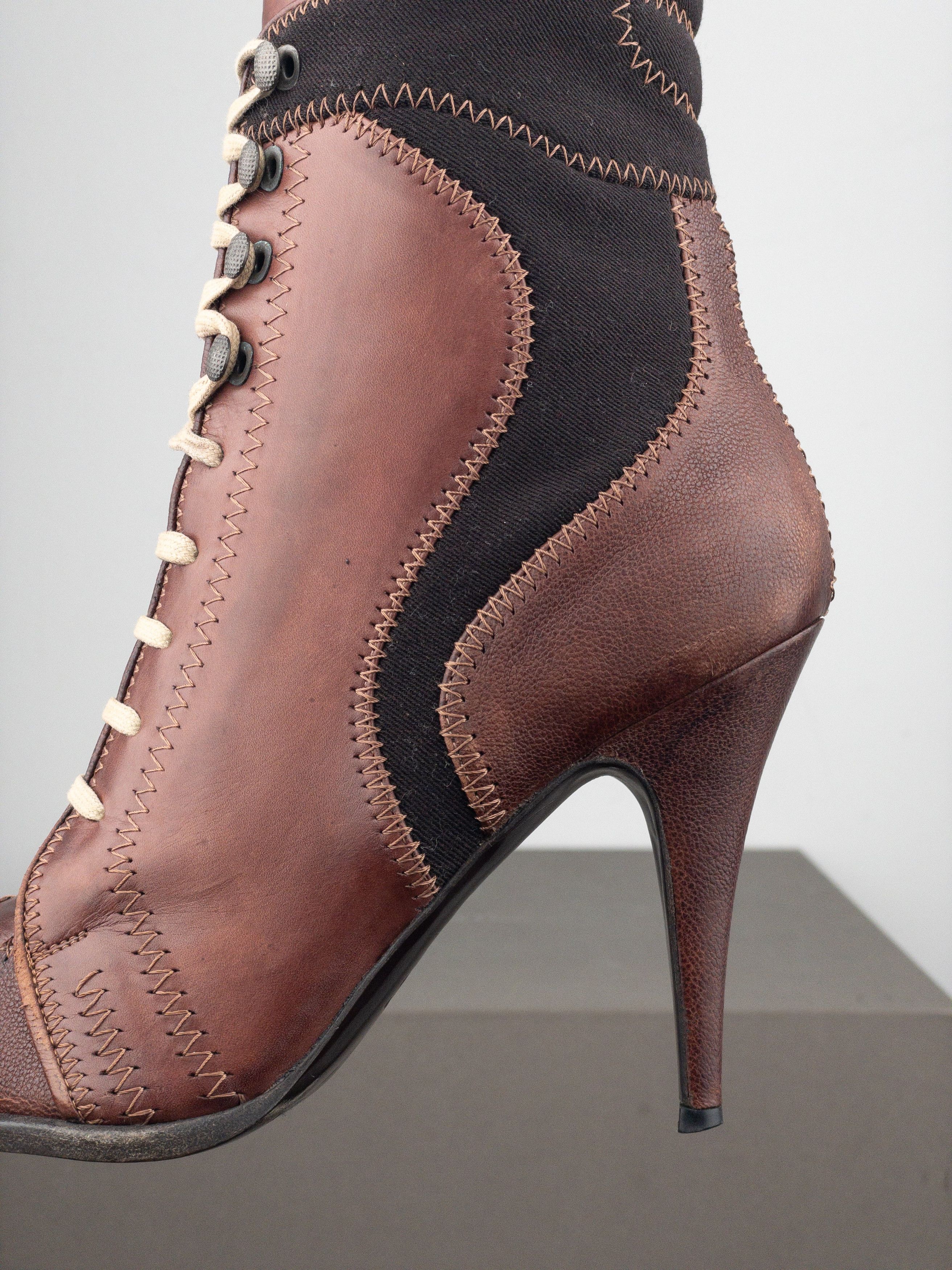 Jean Paul Gaultier AW08 Lace-Up Sports Heel Boots Size US 8.5 / IT 38.5 - 10 Thumbnail