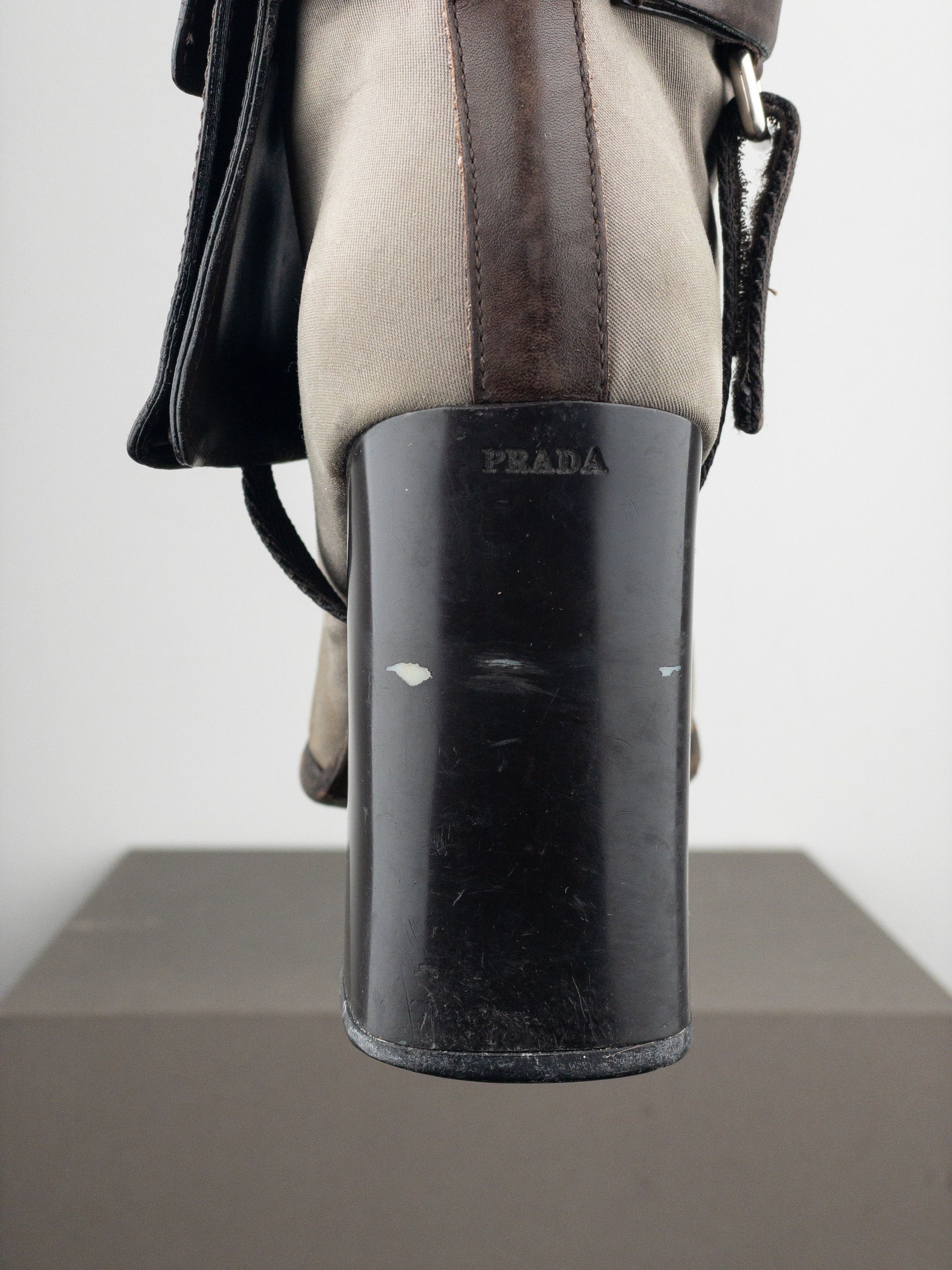 Prada AW99 Hybrid Cargo-Pocket Square Toe Ankle Heel Boots Size US 8 / IT 38 - 9 Thumbnail