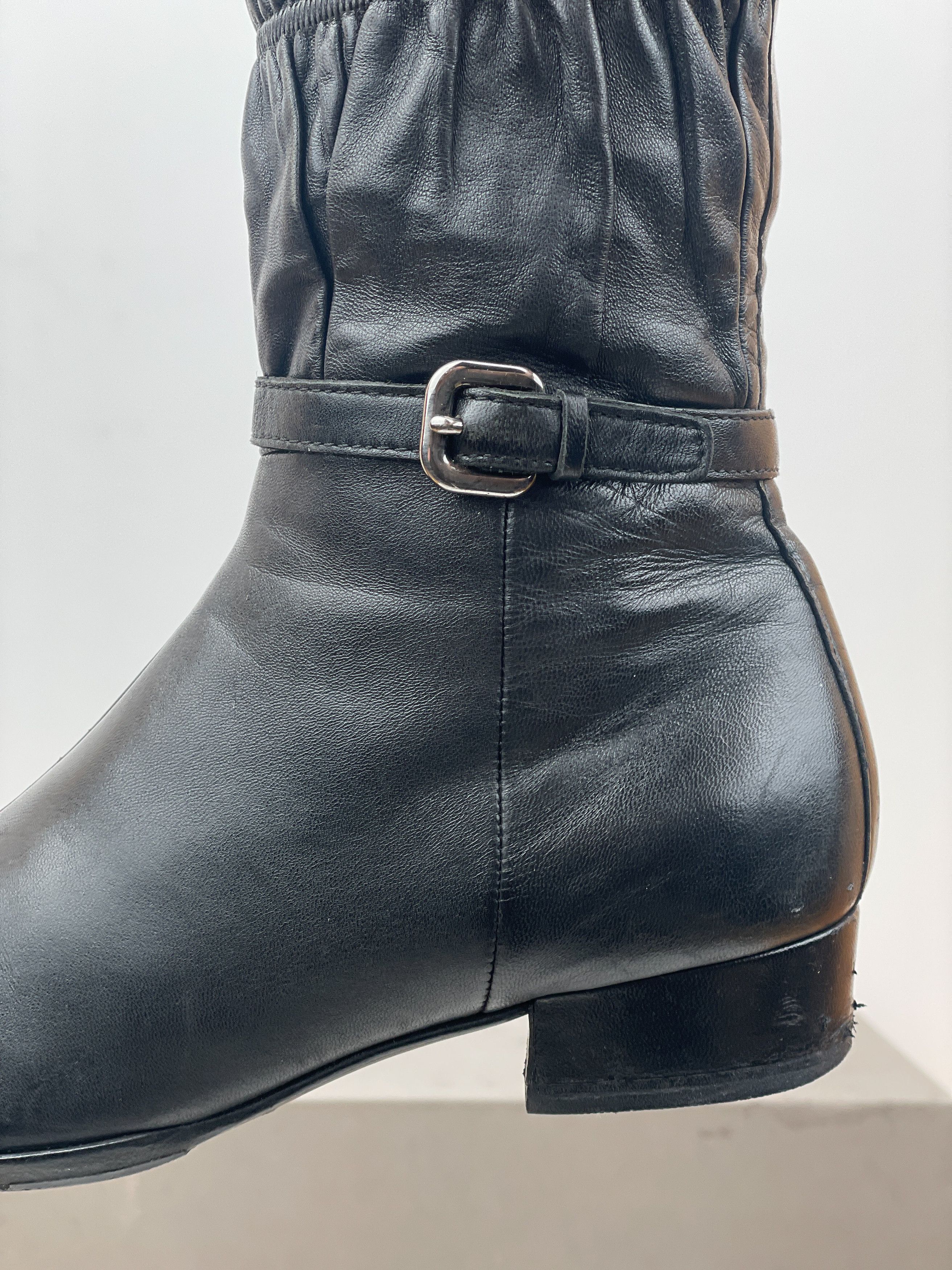 Prada 2000s Knee-High Ruffle Heel Boots Size US 5.5 / IT 35.5 - 7 Thumbnail