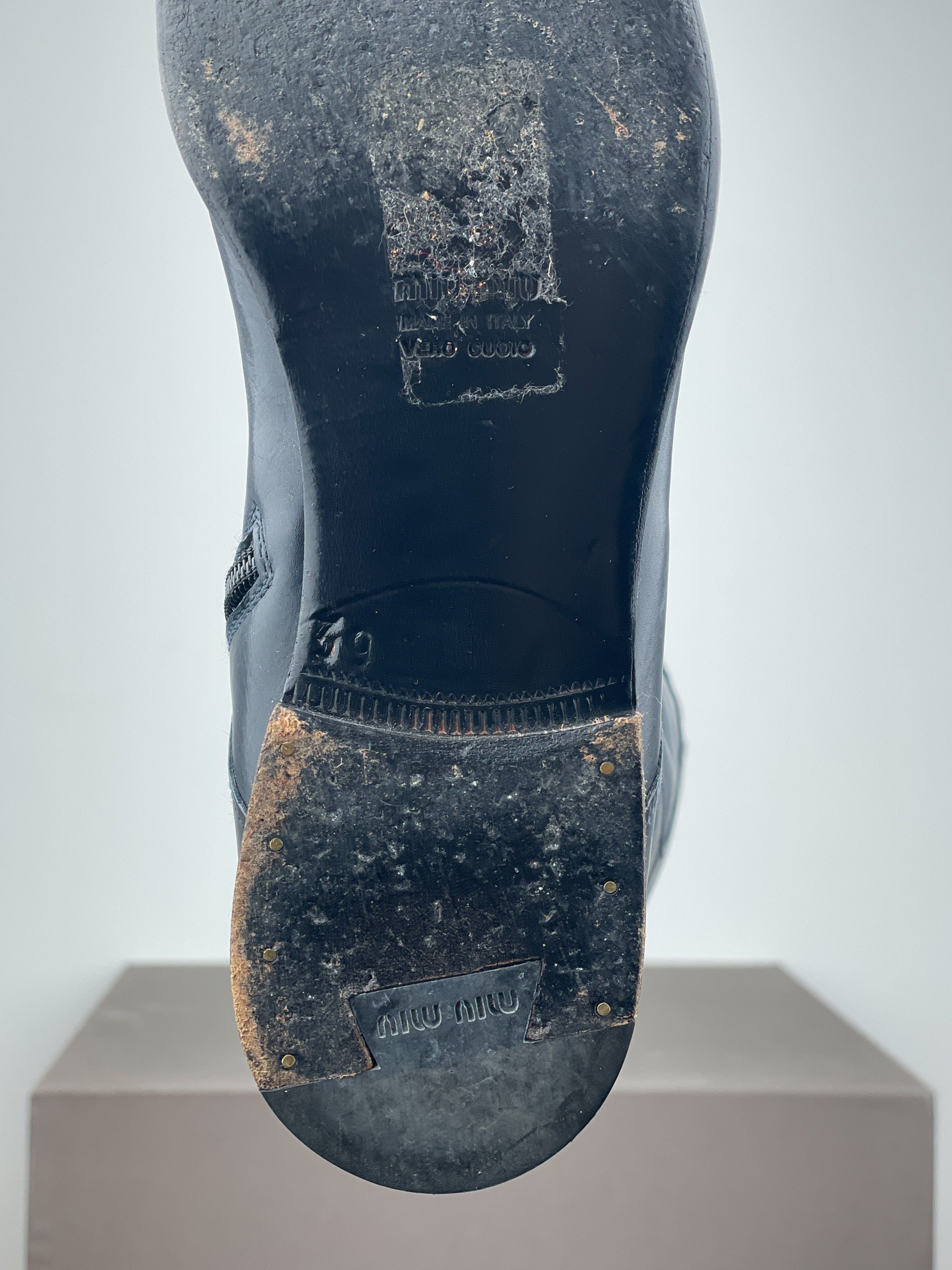 Miu Miu AW08 Knee-High Biker Riding Boots Size US 8 / IT 38 - 11 Thumbnail