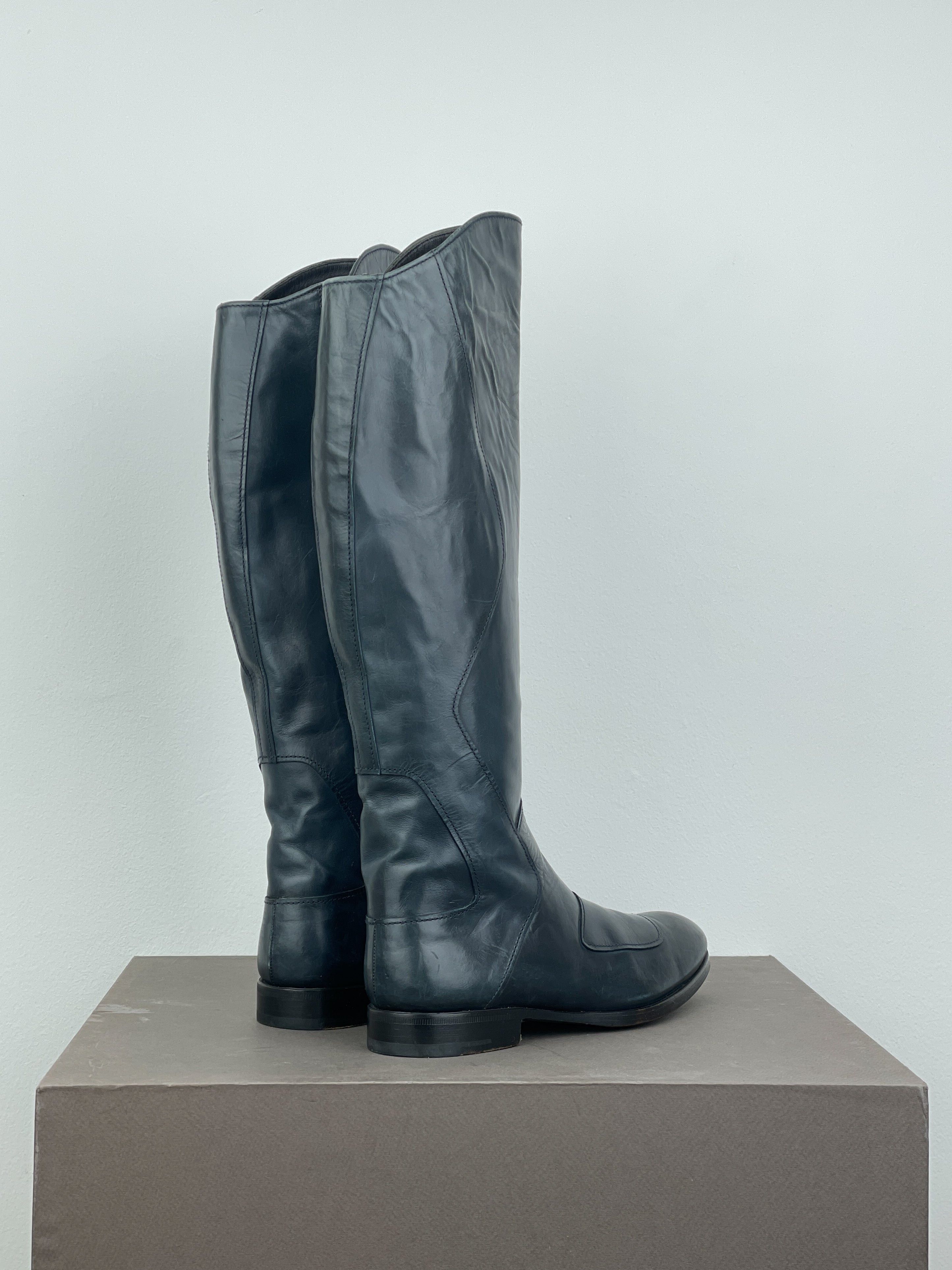 Miu Miu AW08 Knee-High Biker Riding Boots Size US 8 / IT 38 - 2 Thumbnail