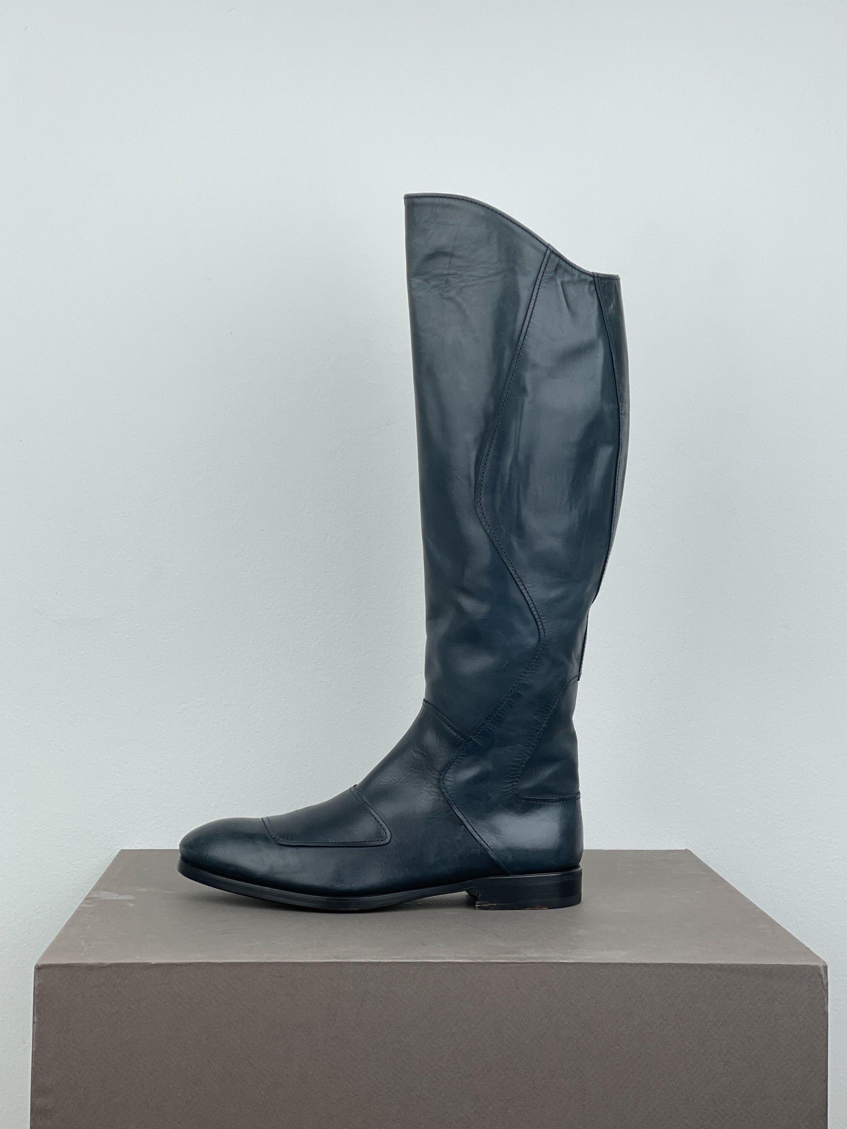 Miu Miu AW08 Knee-High Biker Riding Boots Size US 8 / IT 38 - 3 Thumbnail