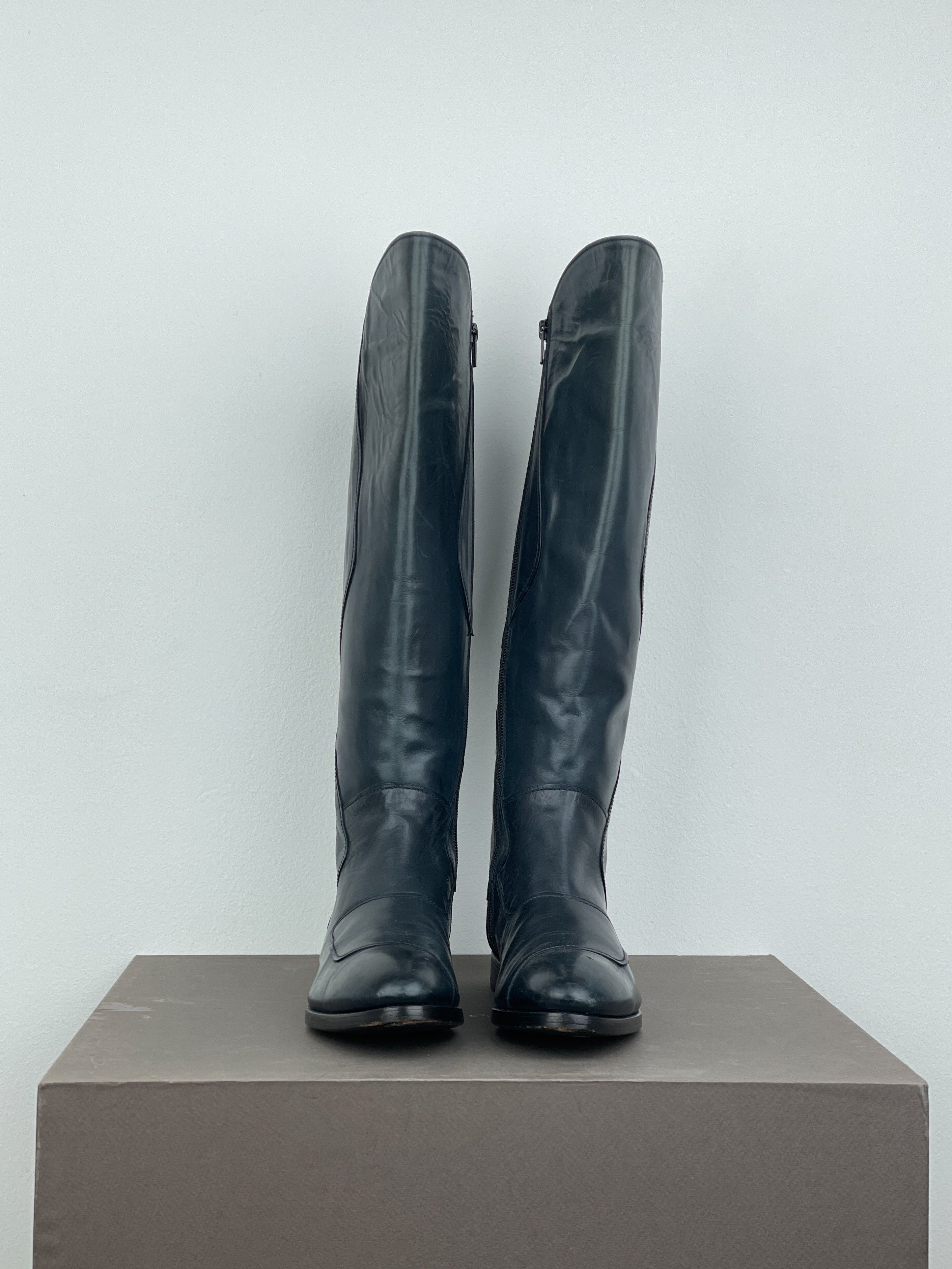 Miu Miu AW08 Knee-High Biker Riding Boots Size US 8 / IT 38 - 5 Thumbnail