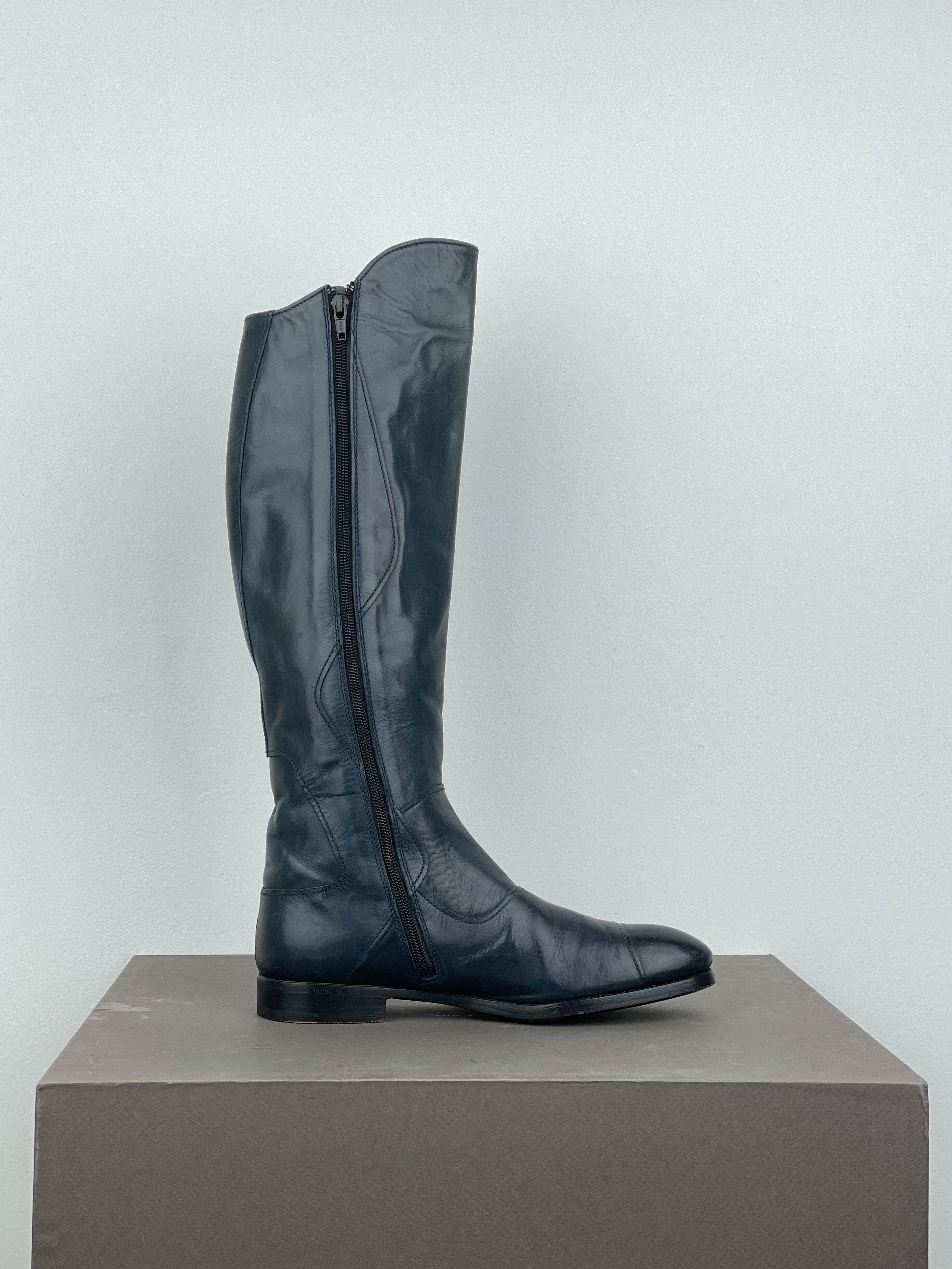 Miu Miu AW08 Knee-High Biker Riding Boots Size US 8 / IT 38 - 4 Thumbnail