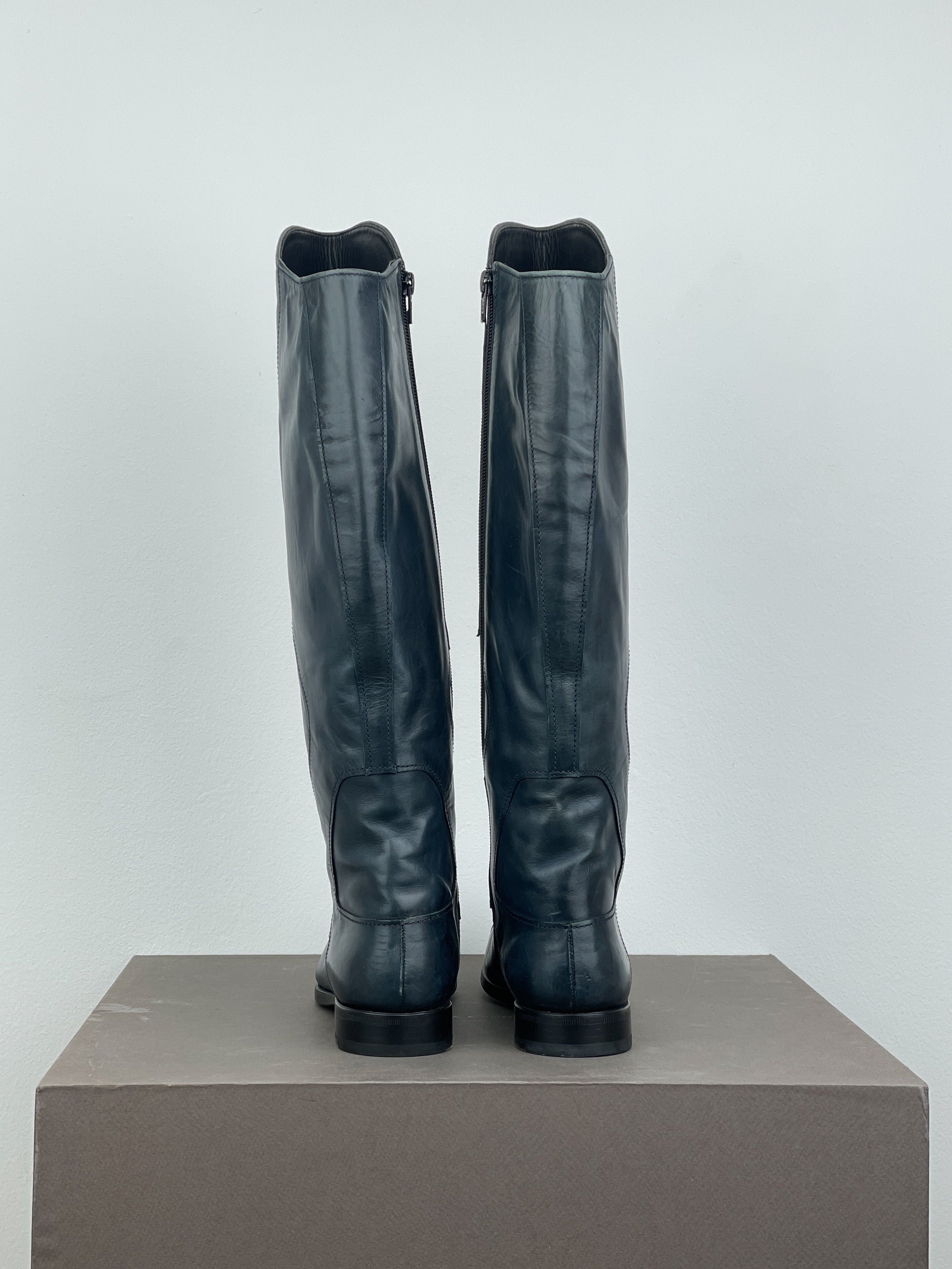 Miu Miu AW08 Knee-High Biker Riding Boots Size US 8 / IT 38 - 6 Thumbnail