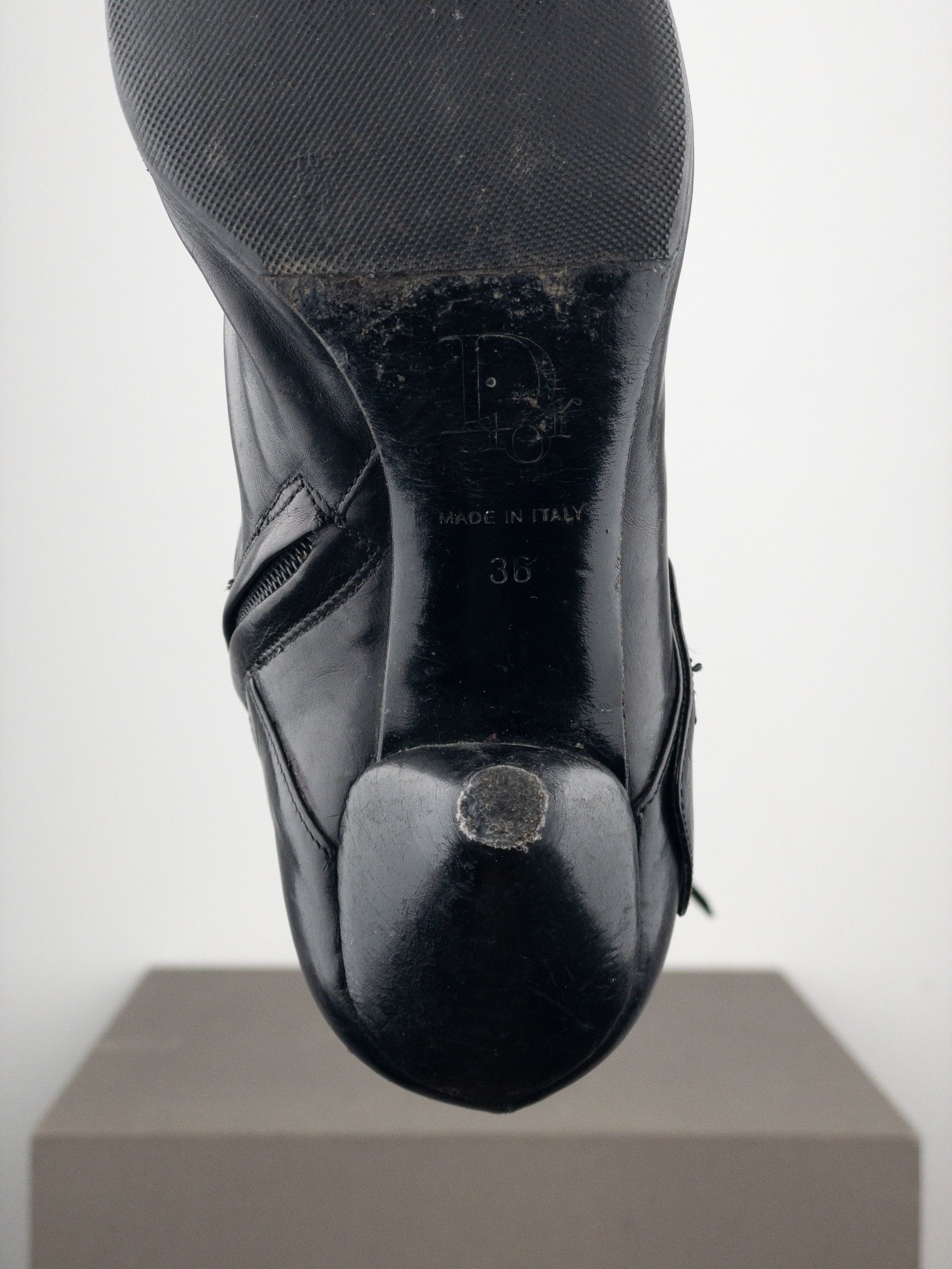 Dior by Galliano SS02 ‘Street Chic’ Buckle Knee-High Heel Boots Size US 5 / IT 35 - 10 Thumbnail