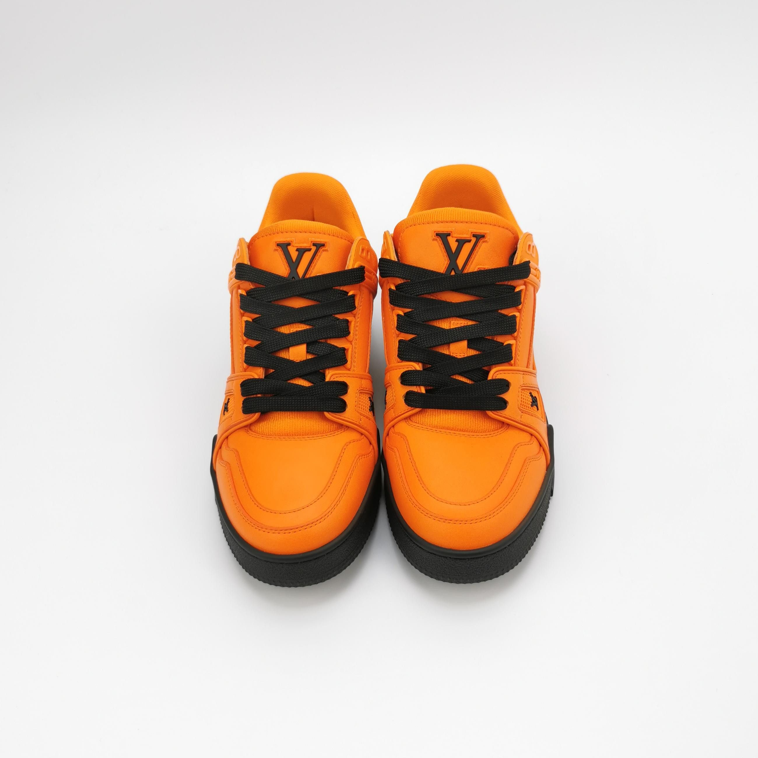 Louis Vuitton Louis Vuitton Orange Calfskin LV Trainer Sneakers 39 Size US 6 / EU 39 - 3 Thumbnail