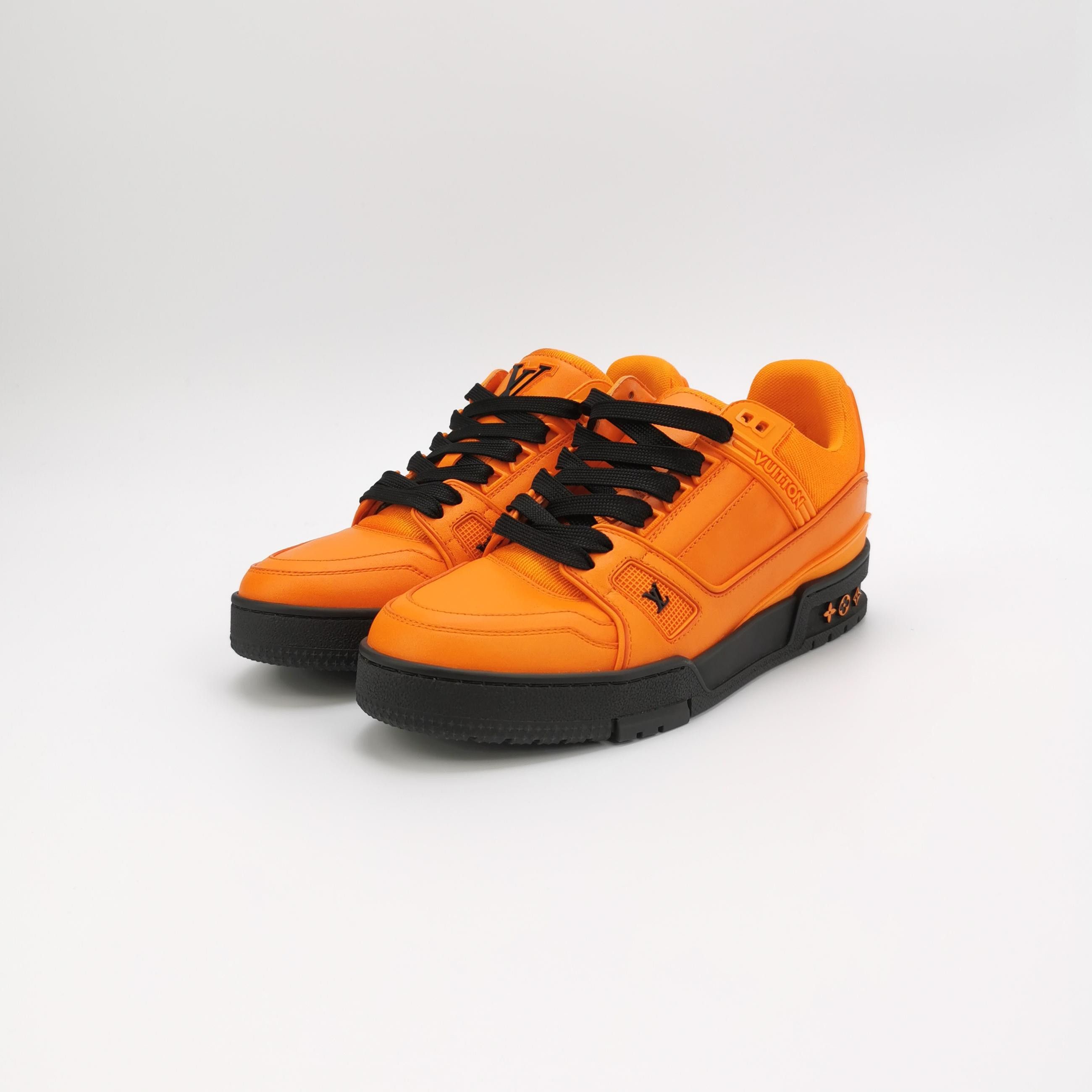 Louis Vuitton Louis Vuitton Orange Calfskin LV Trainer Sneakers 39 Size US 6 / EU 39 - 2 Thumbnail