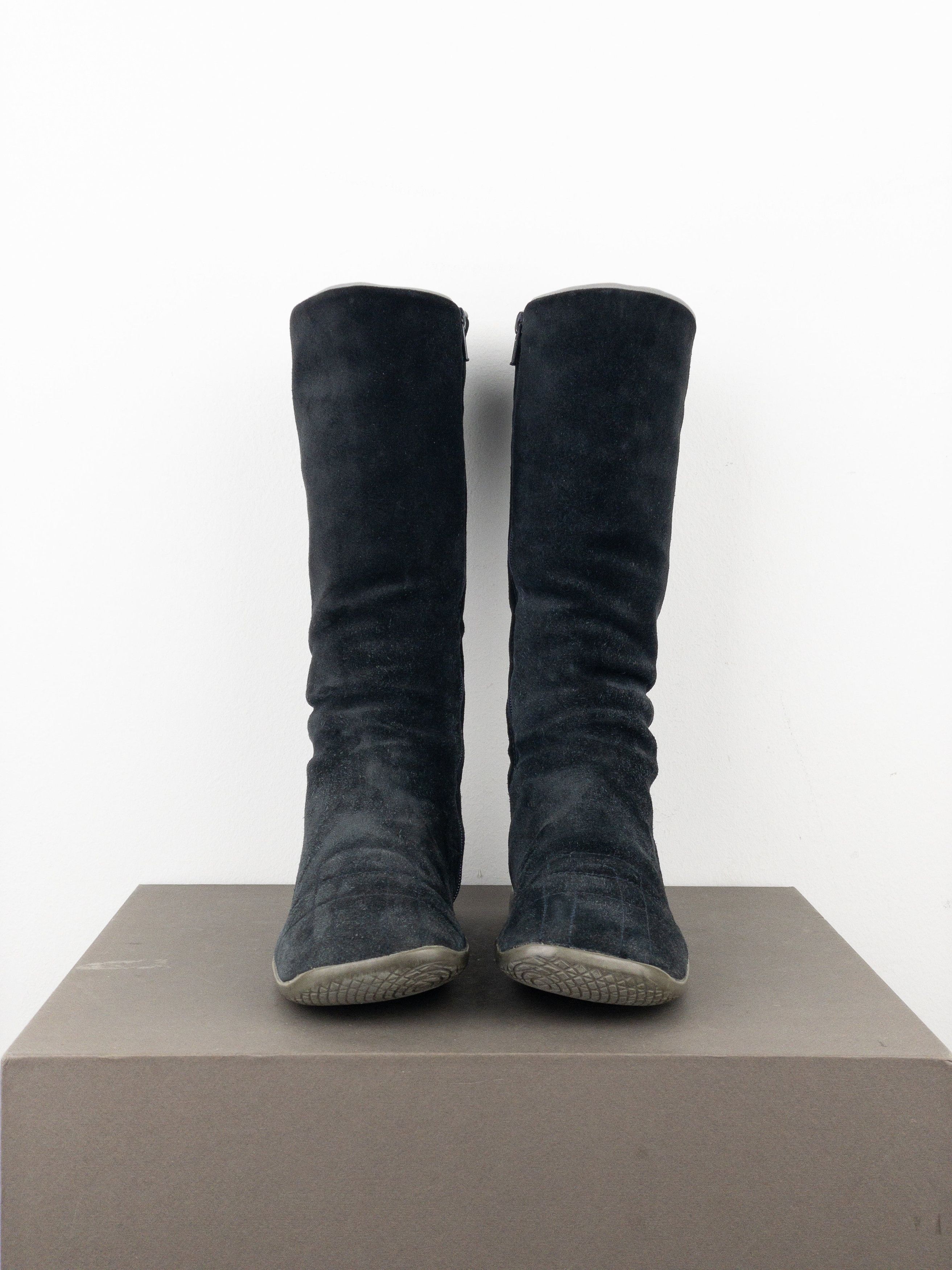 Prada AW99 Suede Knee High Square Toe Biker Moto Sports Boots Size US 6 / IT 36 - 5 Thumbnail