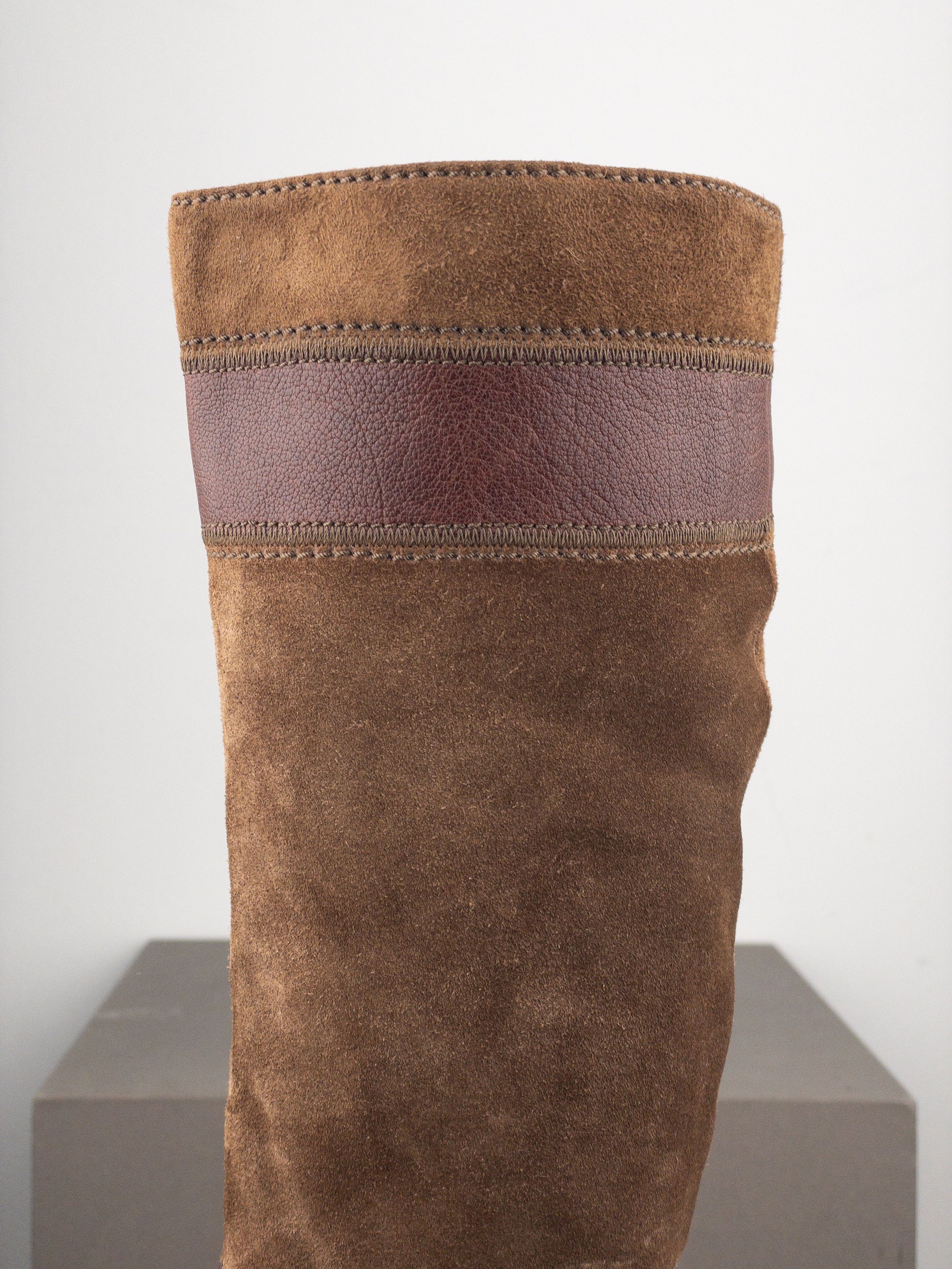 Miu Miu 2000s Knee-High Suede Cowboy Boots Size US 4.5 / IT 34.5 - 9 Thumbnail