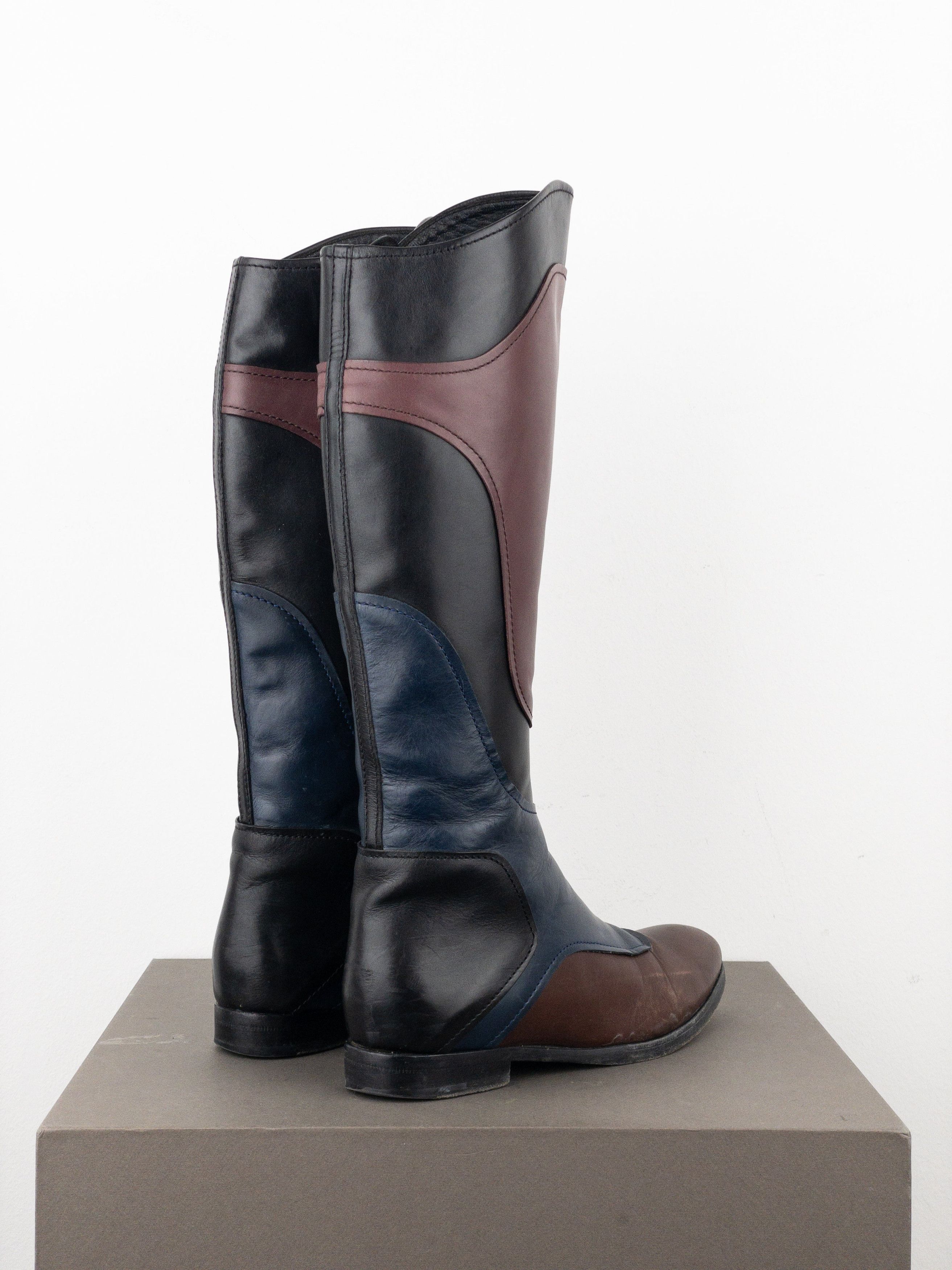 Miu Miu AW08 Knee-High Biker Riding Boots Size US 6 / IT 36 - 2 Thumbnail