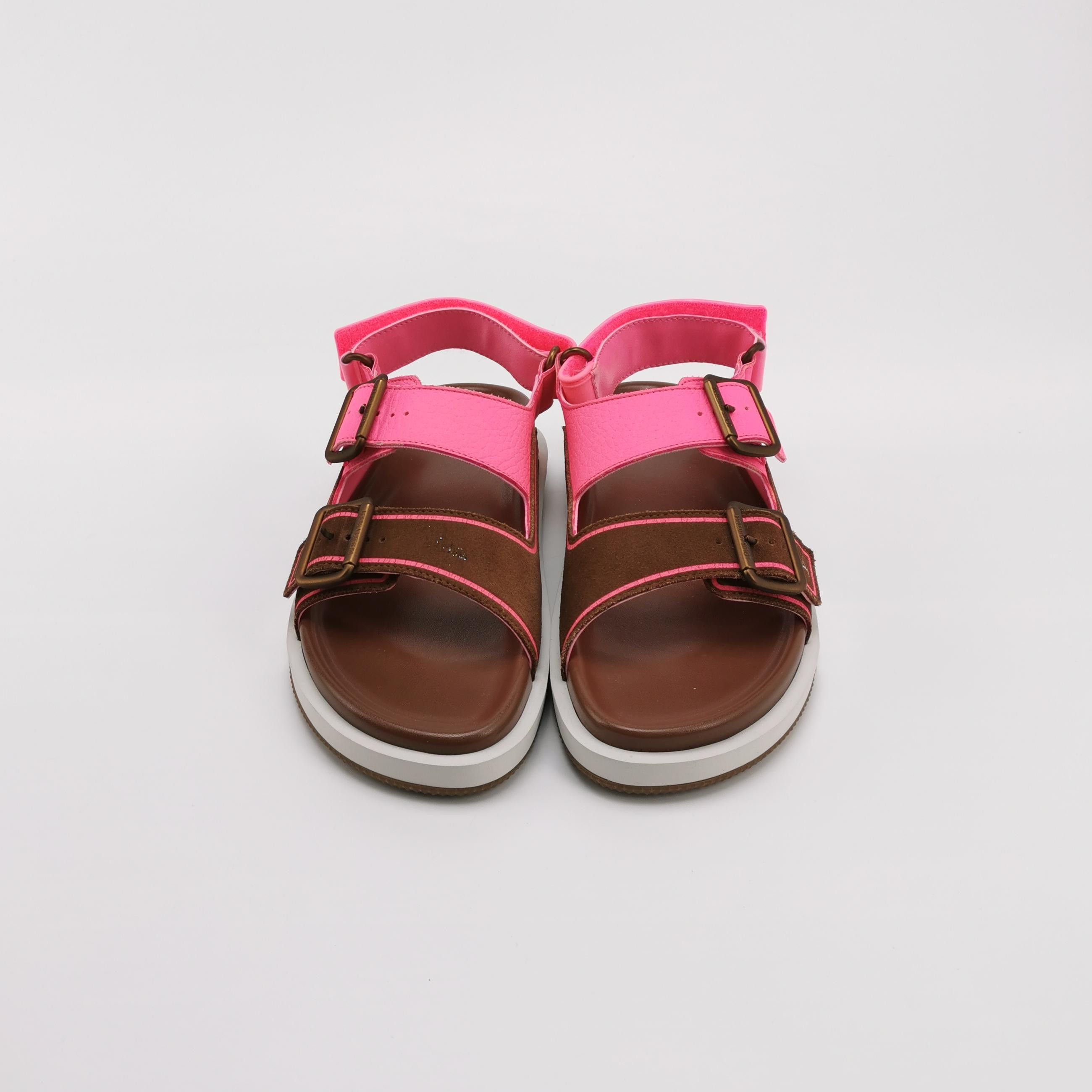 Louis Vuitton Louis Vuitton Pink Brown Leather Trainer Sandals Size 39.5 Size US 6 / EU 39 - 3 Thumbnail