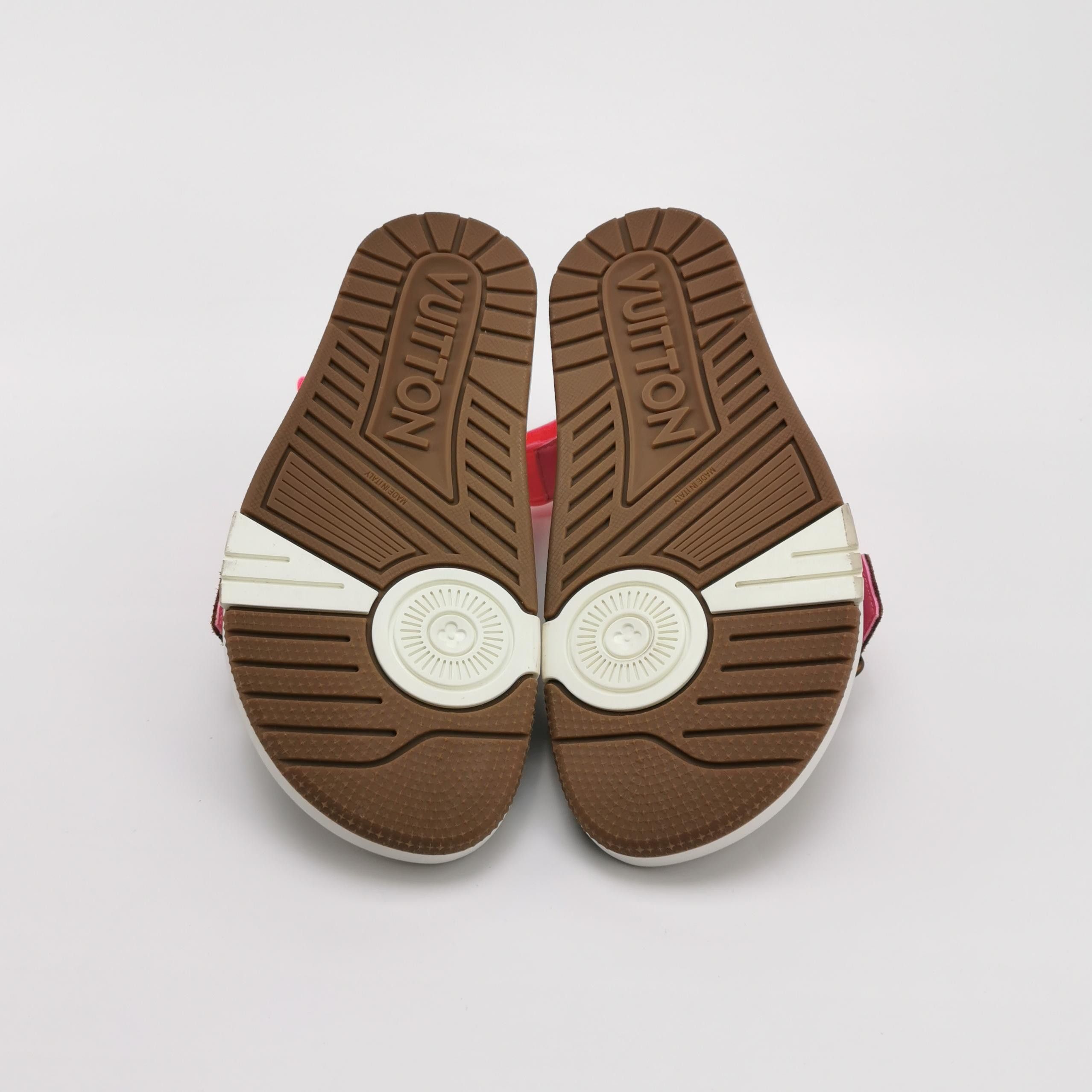Louis Vuitton Louis Vuitton Pink Brown Leather Trainer Sandals Size 39.5 Size US 6 / EU 39 - 5 Thumbnail