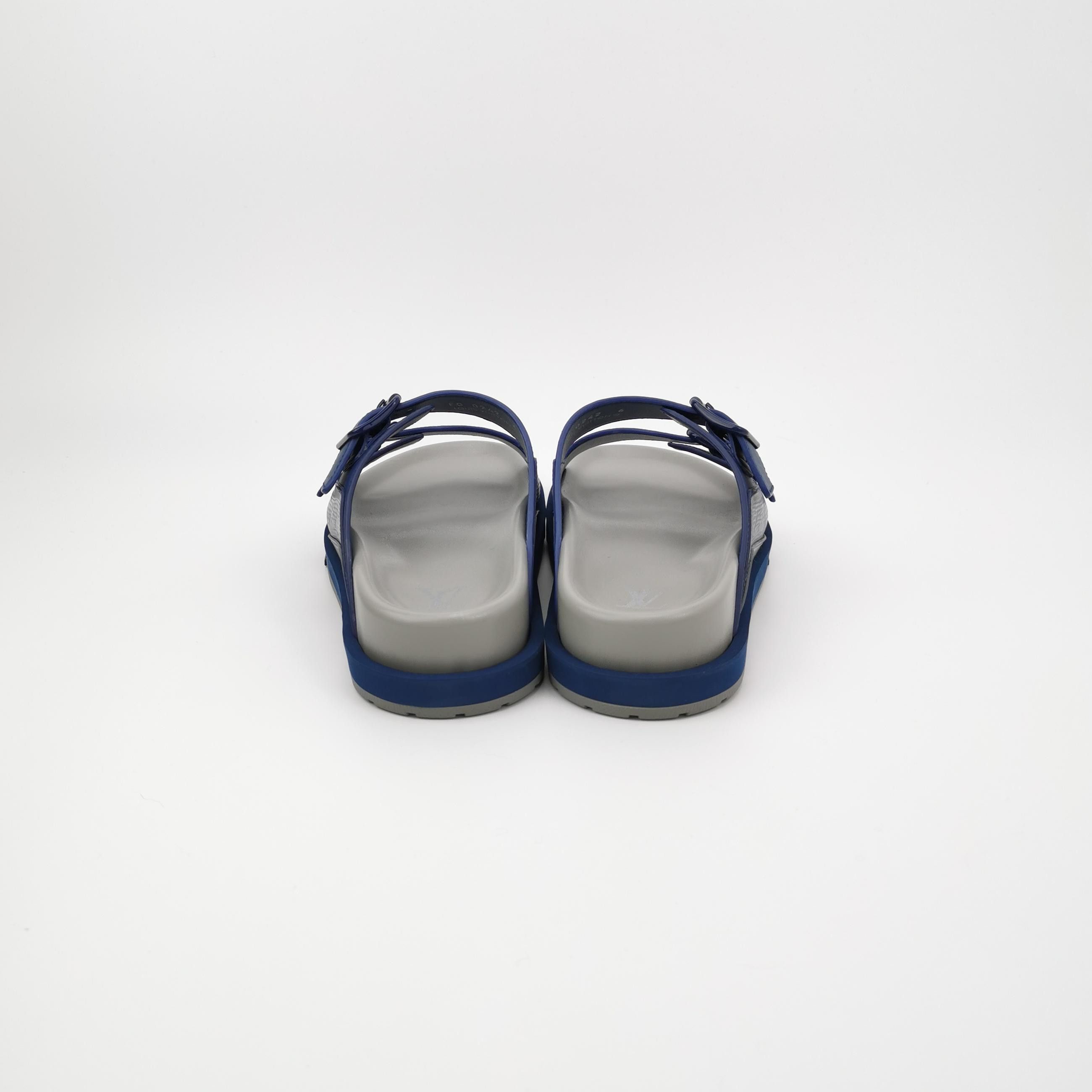 Louis Vuitton Louis Vuitton Blue Leather Logo Sandals Size 40.5 Size US 7 / EU 40 - 4 Thumbnail
