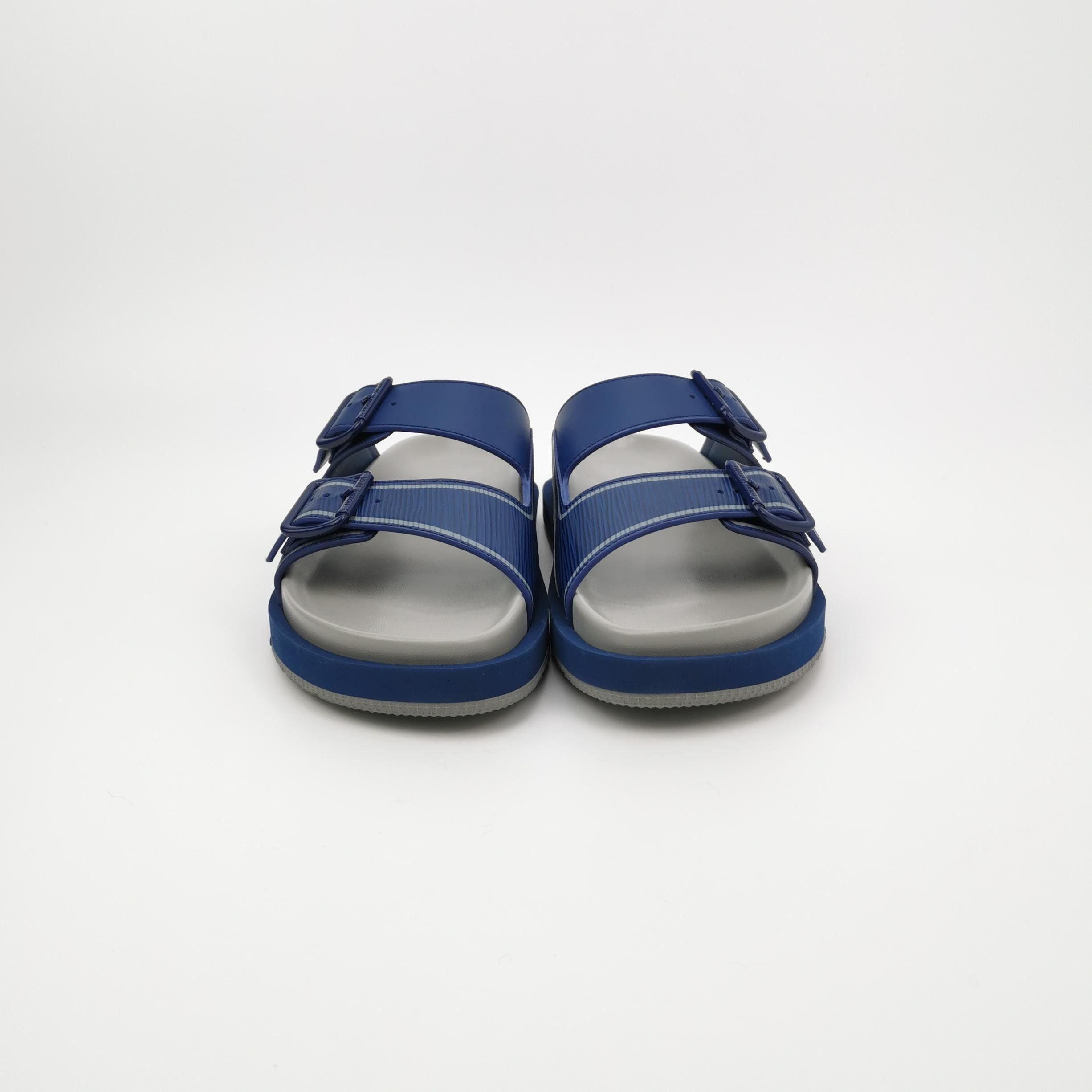 Louis Vuitton Louis Vuitton Blue Leather Logo Sandals Size 40.5 Size US 7 / EU 40 - 3 Thumbnail