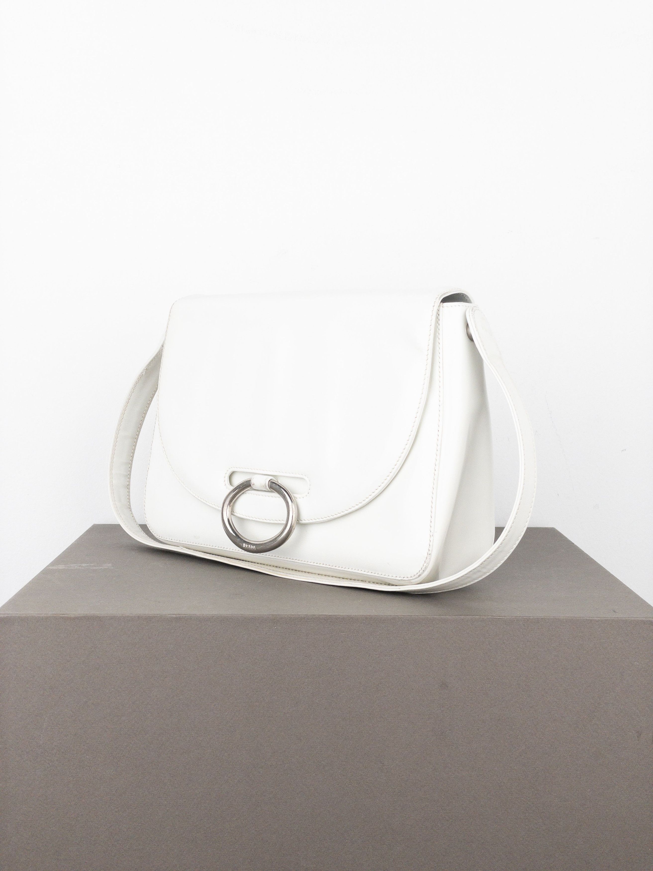 Prada 2000s Metal Ring Leather Shoulder Bag Size ONE SIZE - 2 Thumbnail