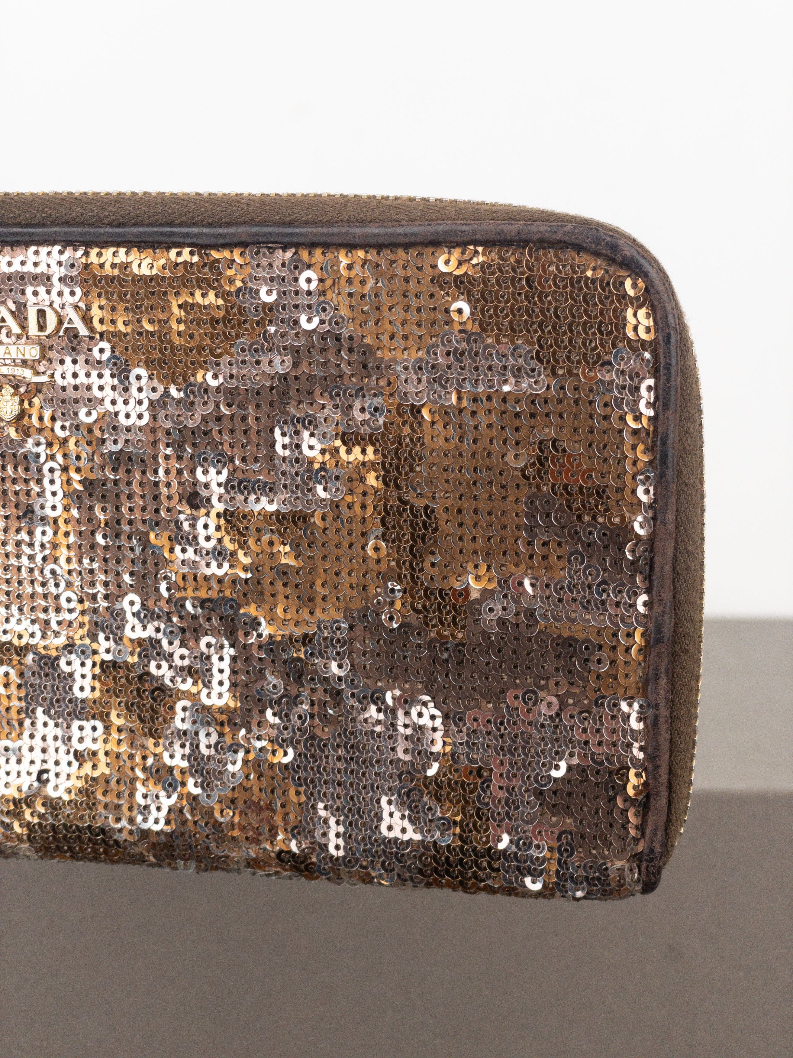 Prada 2010s Sequin Camouflage Clutch Zipper Wallet Size ONE SIZE - 7 Thumbnail