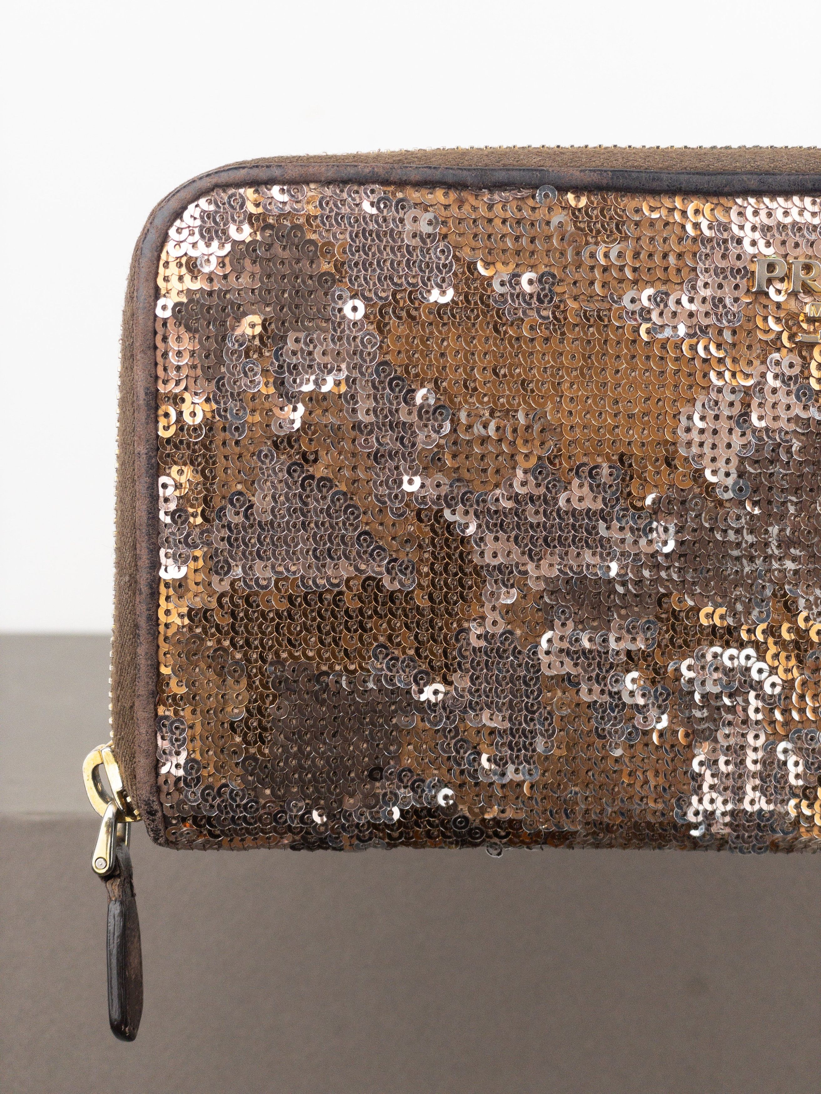 Prada 2010s Sequin Camouflage Clutch Zipper Wallet Size ONE SIZE - 6 Thumbnail