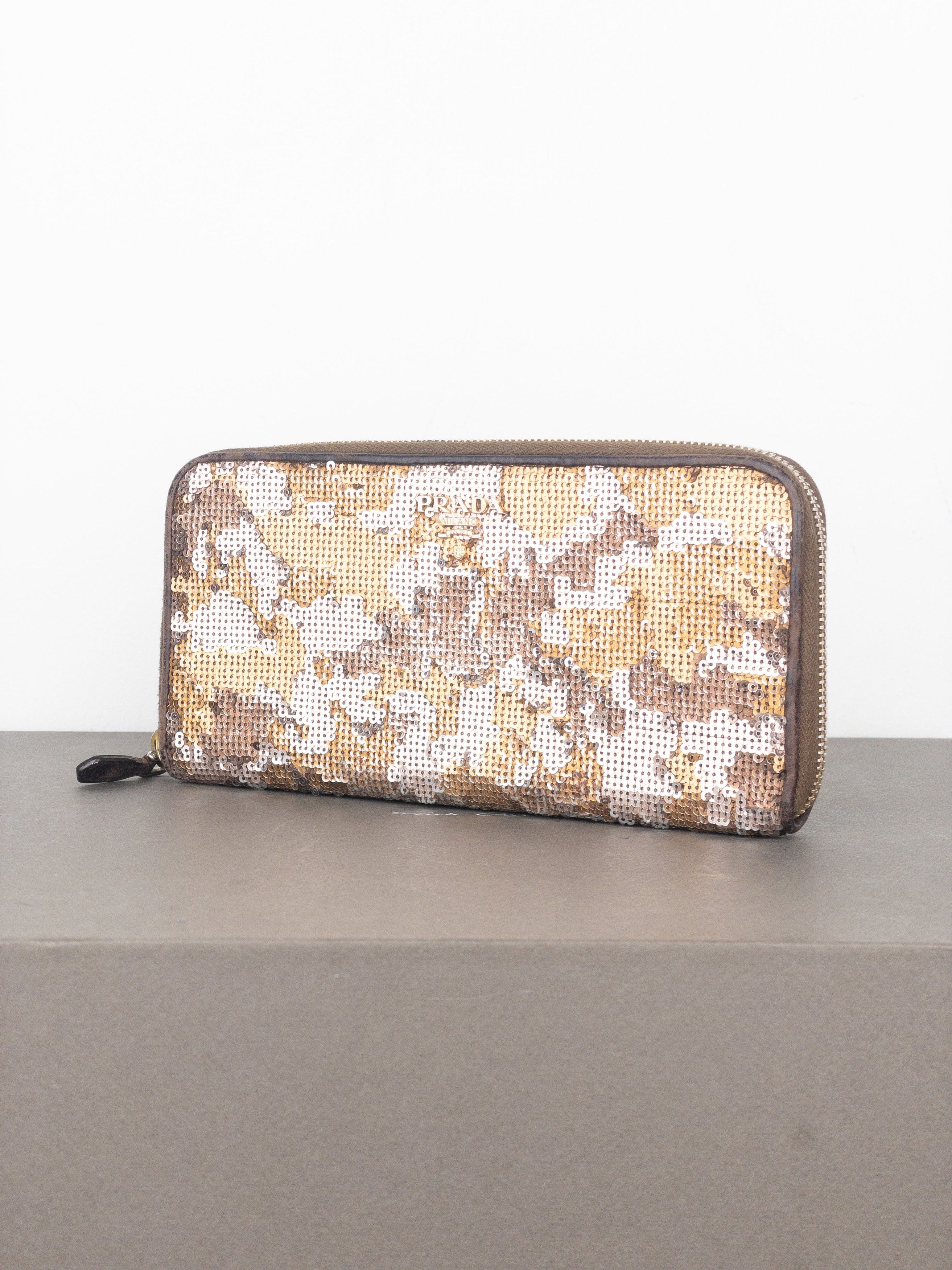 Prada 2010s Sequin Camouflage Clutch Zipper Wallet Size ONE SIZE - 2 Thumbnail
