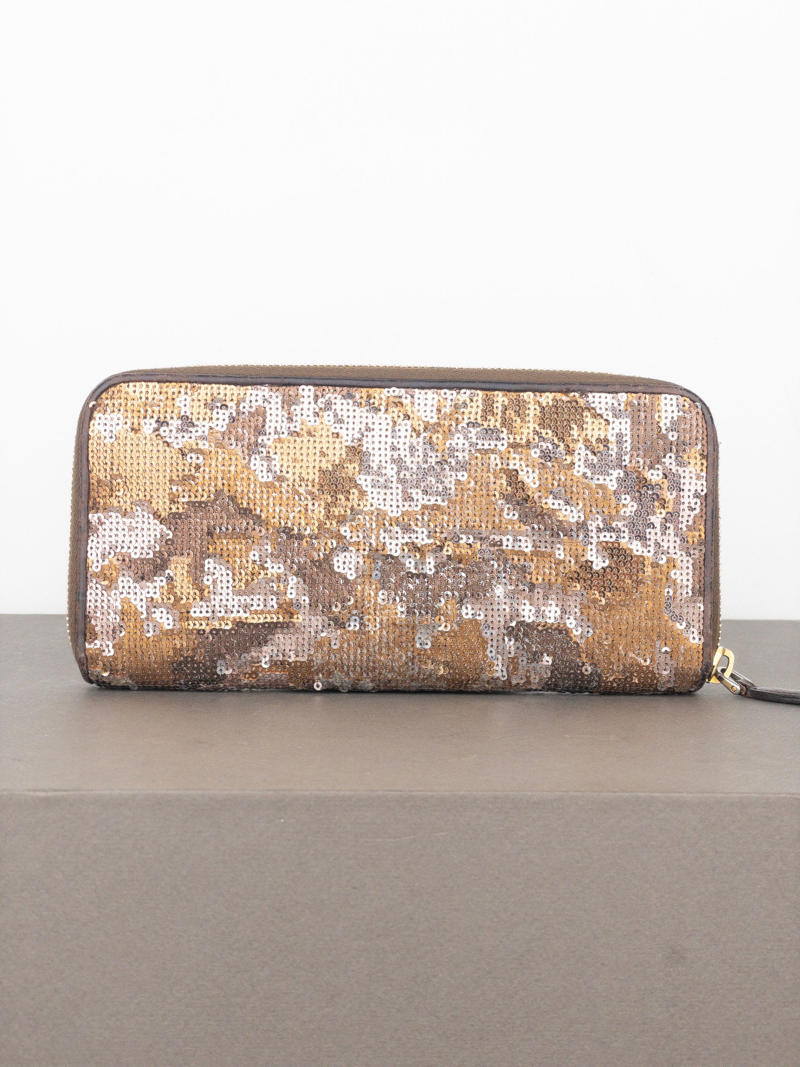 Prada 2010s Sequin Camouflage Clutch Zipper Wallet Size ONE SIZE - 3 Thumbnail