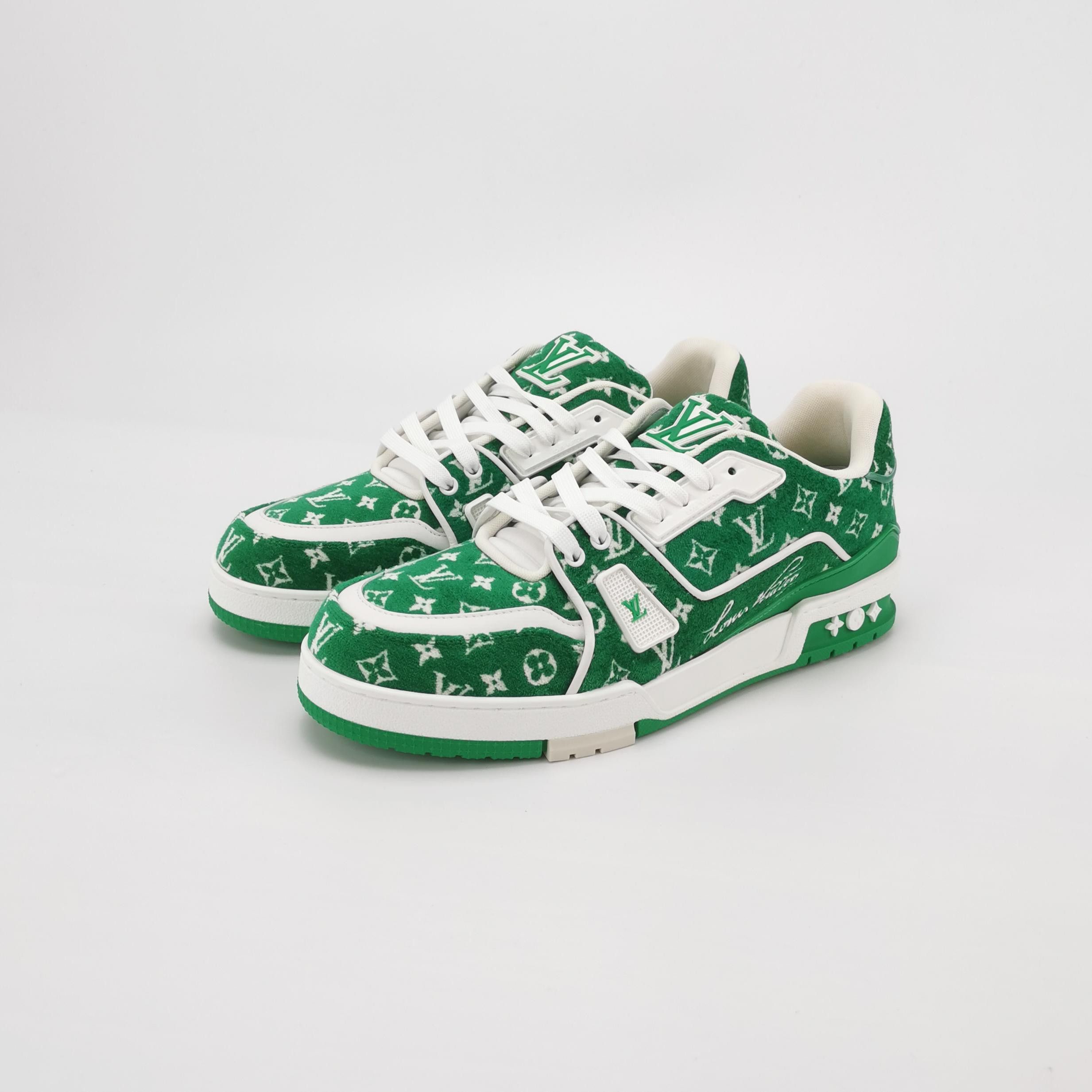 Louis Vuitton Louis Vuitton Green Monogram LV Trainer Size 42.5 Size US 9 / EU 42 - 2 Thumbnail