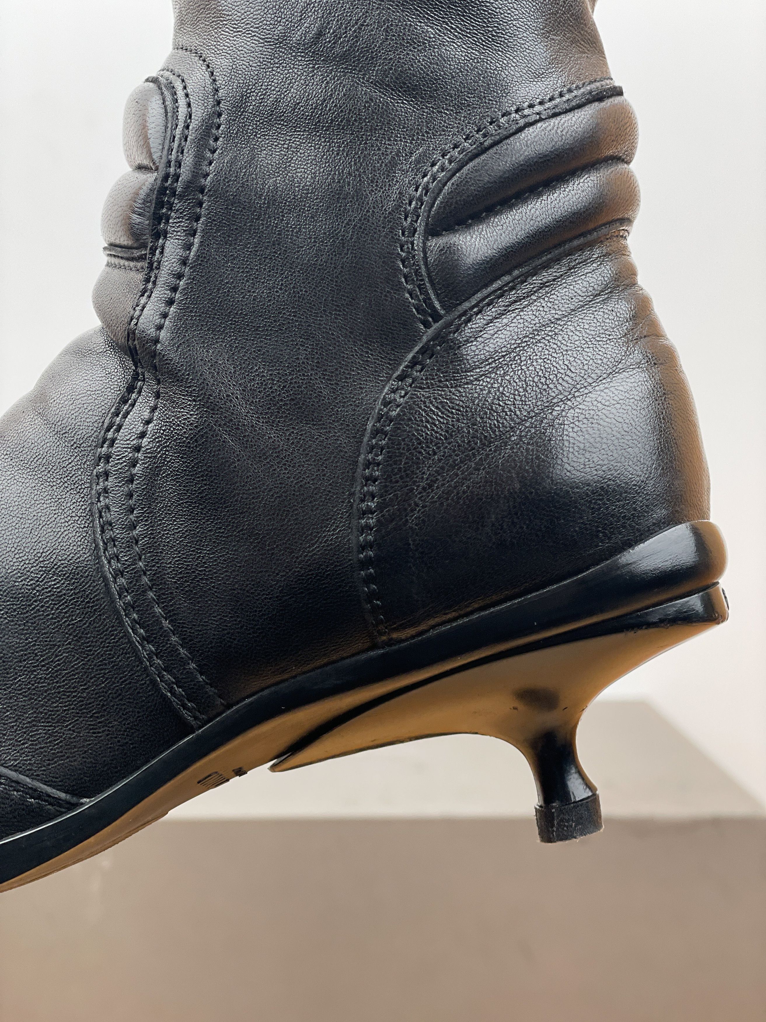 Miu Miu AW99 Kitten Heel Biker Moto Boots Size US 4 / IT 34 - 7 Thumbnail