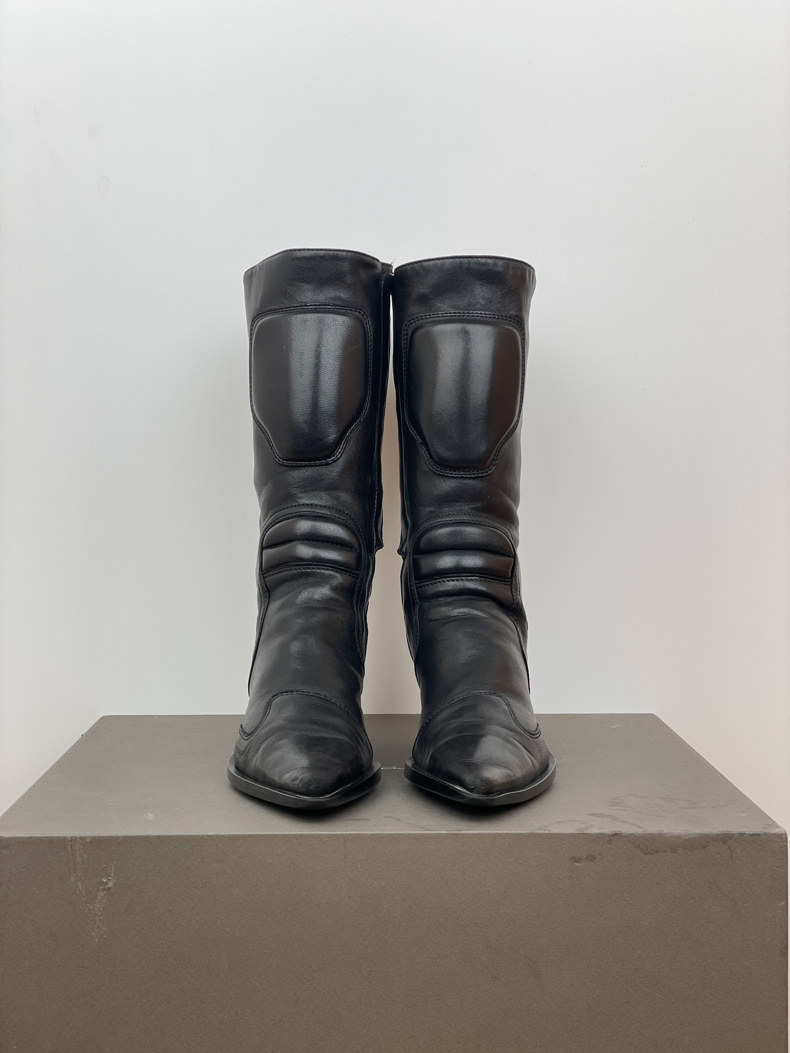Miu Miu AW99 Kitten Heel Biker Moto Boots Size US 4 / IT 34 - 5 Thumbnail