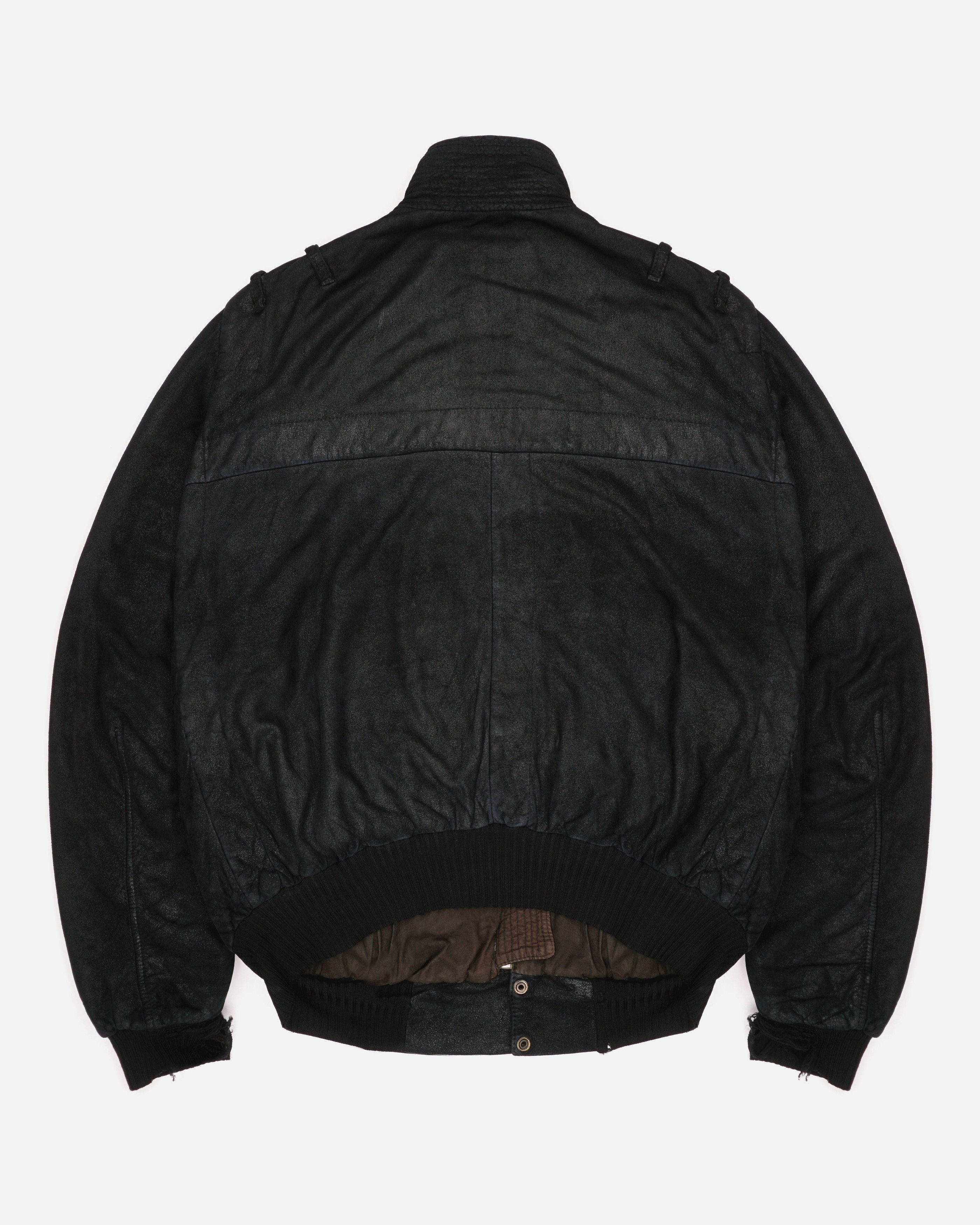 Rick Owens AW04 QUEEN Blistered Leather Police Bomber Jacket Size US L / EU 52-54 / 3 - 2 Thumbnail
