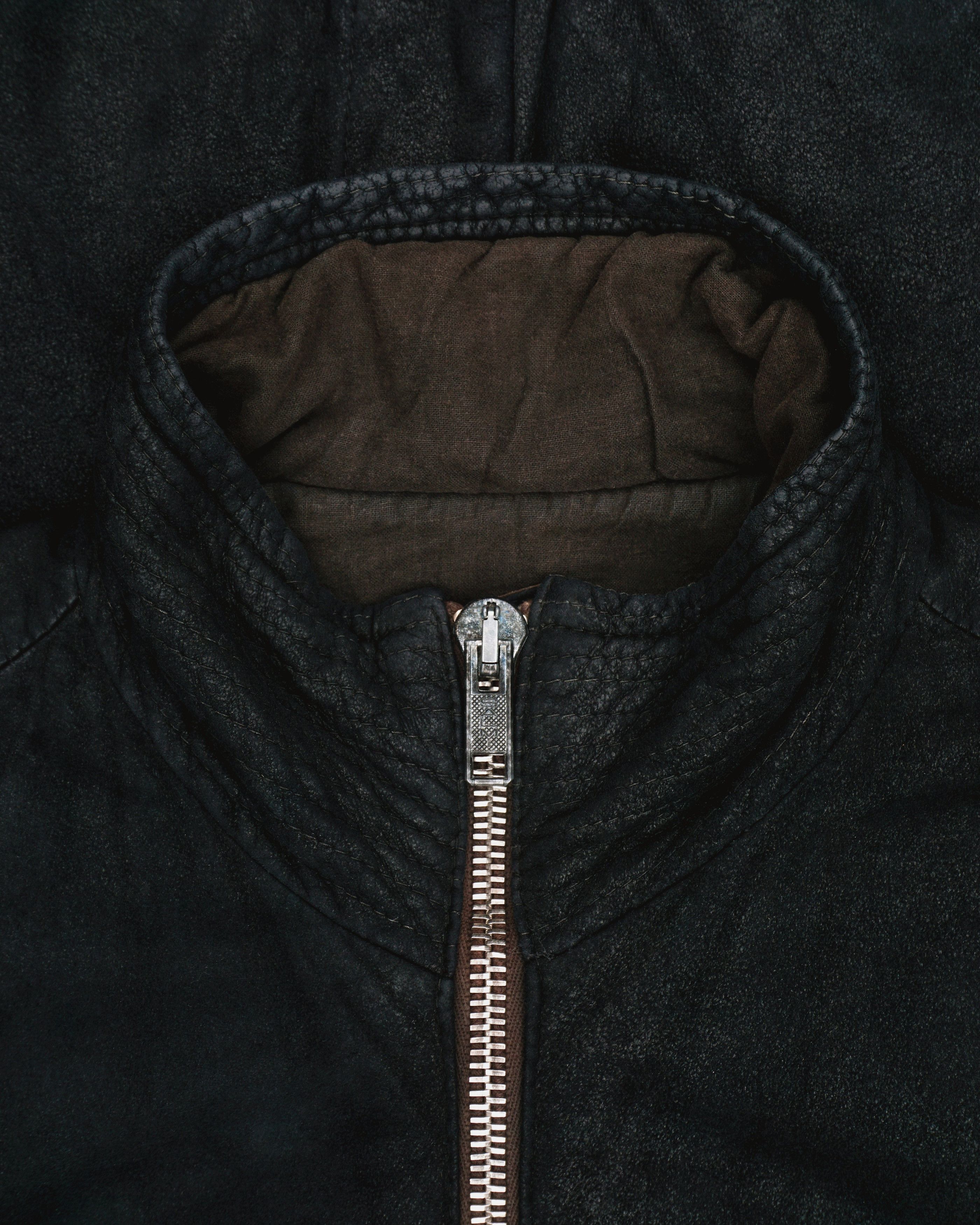 Rick Owens AW04 QUEEN Blistered Leather Police Bomber Jacket Size US L / EU 52-54 / 3 - 3 Thumbnail