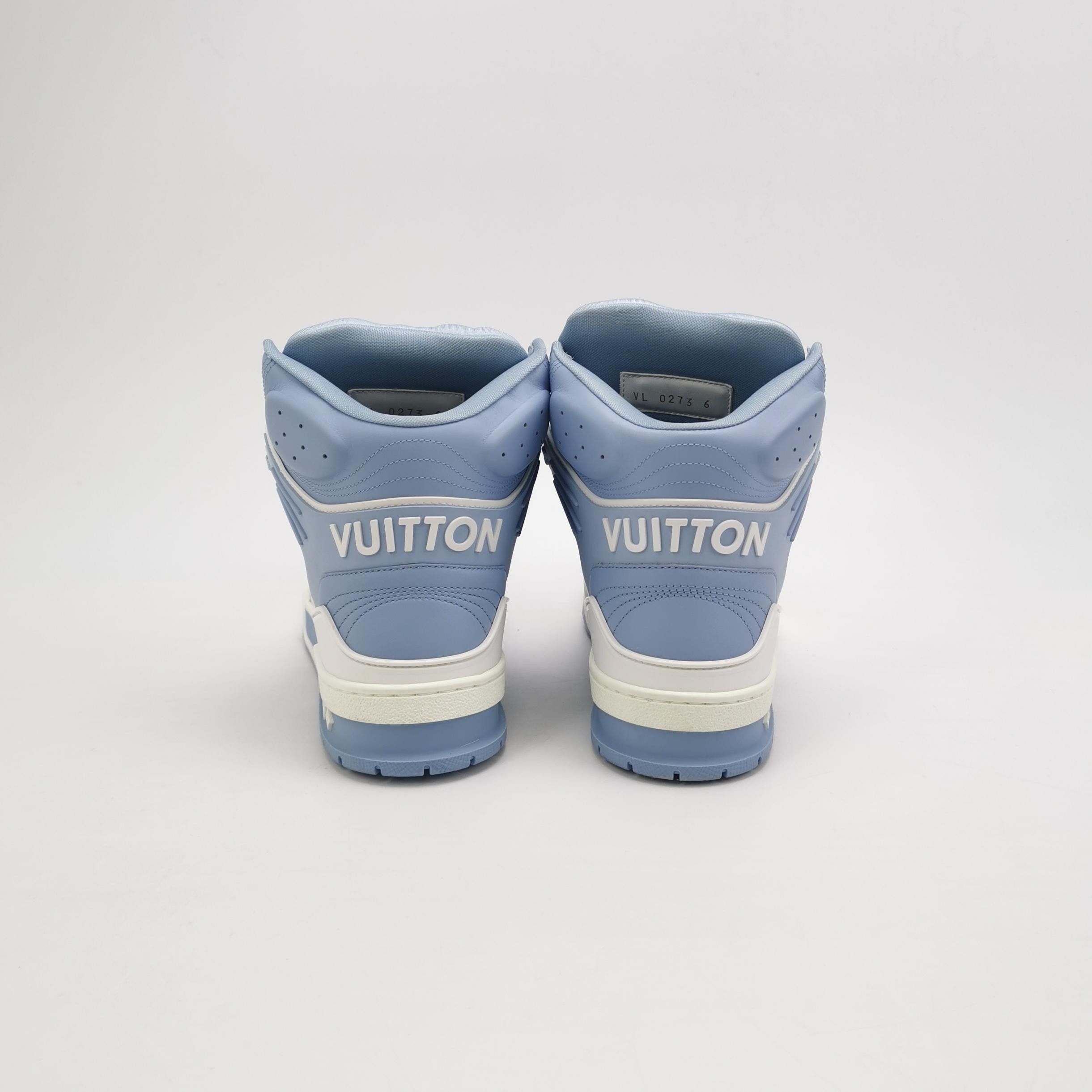 Louis Vuitton Louis Vuitton Blue Leather Hi-Top Trainer Size 7.5 Size US 7 / EU 40 - 4 Thumbnail