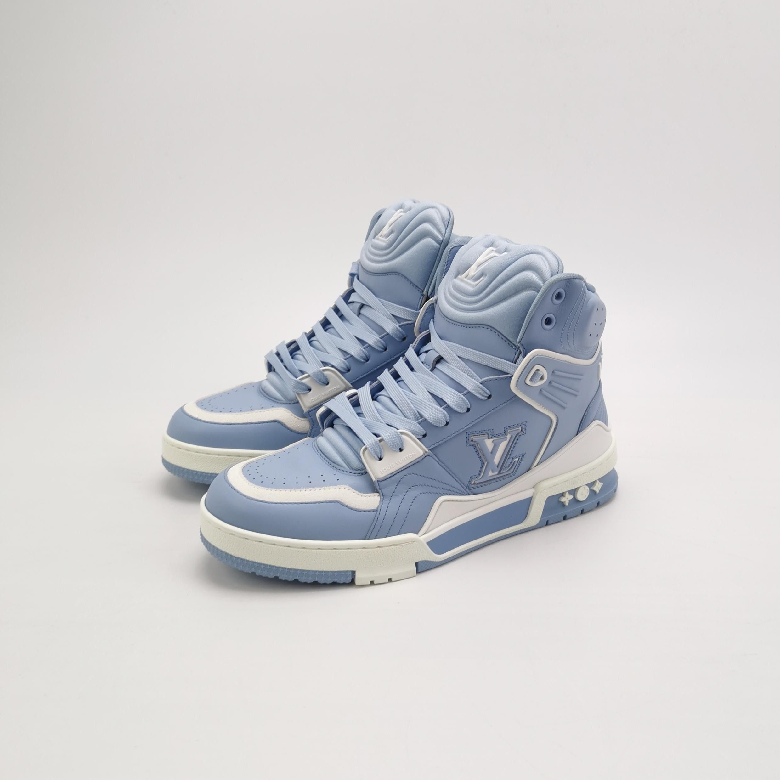 Louis Vuitton Louis Vuitton Blue Leather Hi-Top Trainer Size 7.5 Size US 7 / EU 40 - 2 Thumbnail