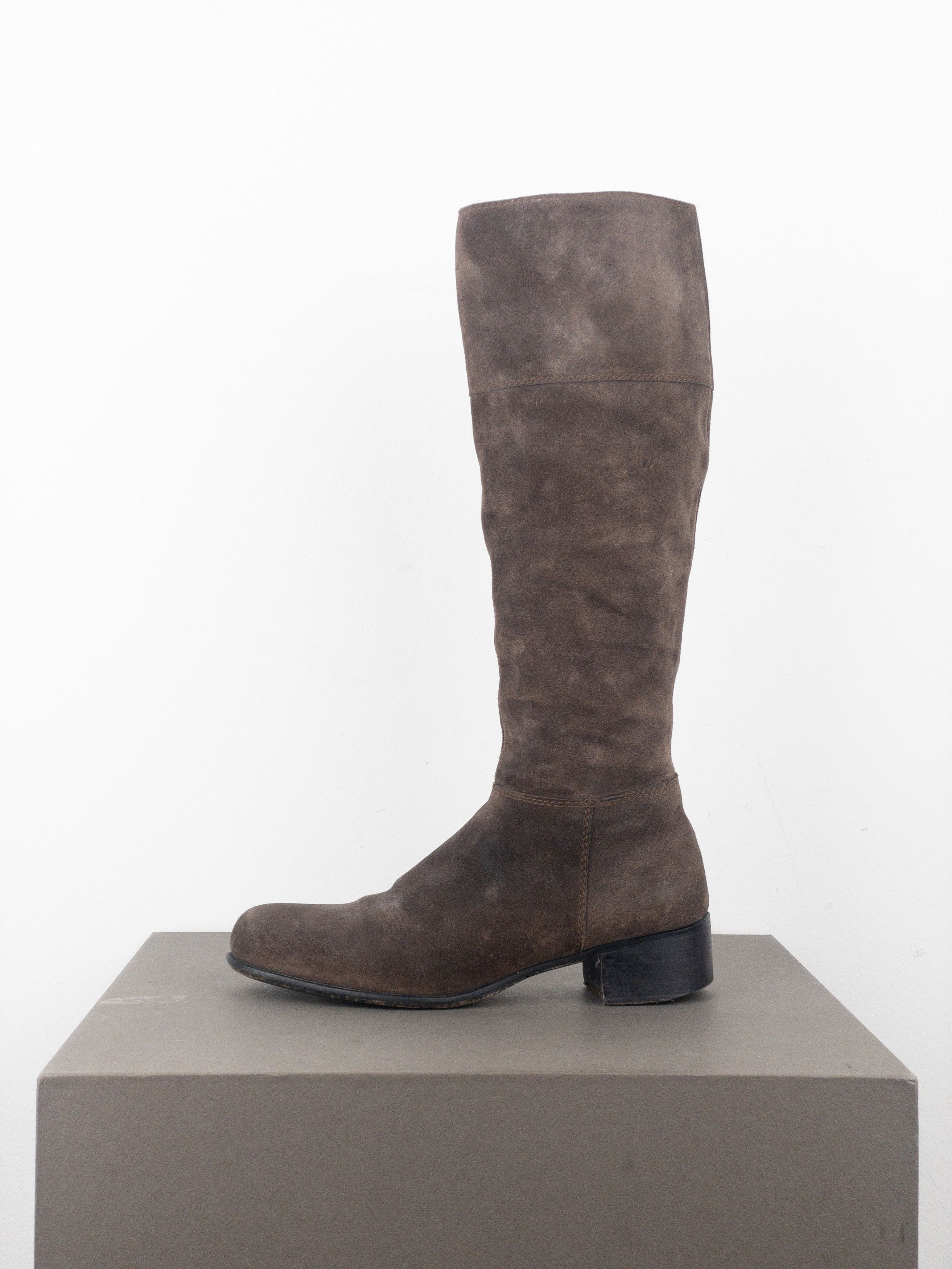Miu Miu 2000s Knee-High Suede Cowboy Riding Boots Size US 5 / IT 35 - 3 Thumbnail
