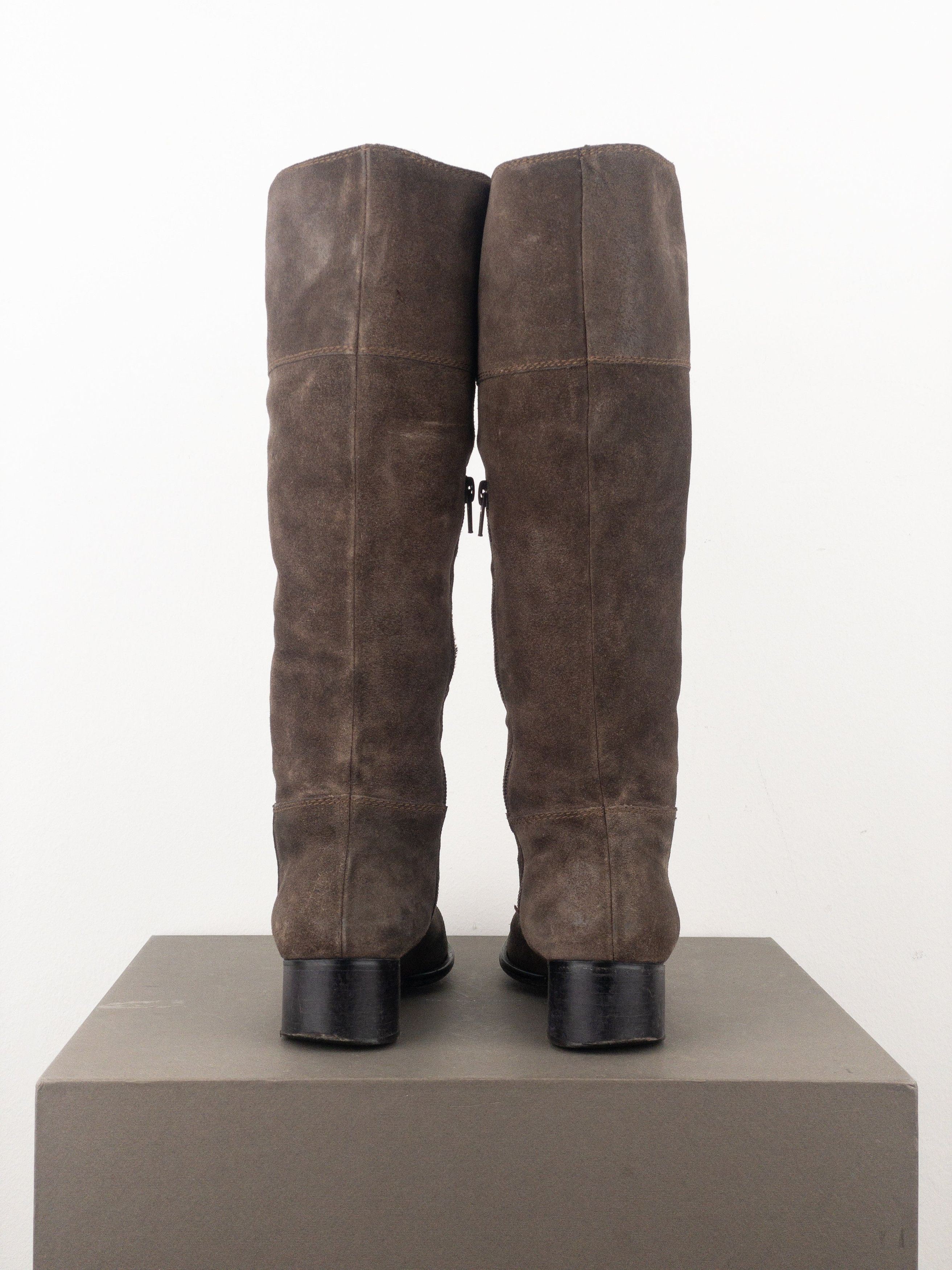 Miu Miu 2000s Knee-High Suede Cowboy Riding Boots Size US 5 / IT 35 - 6 Thumbnail