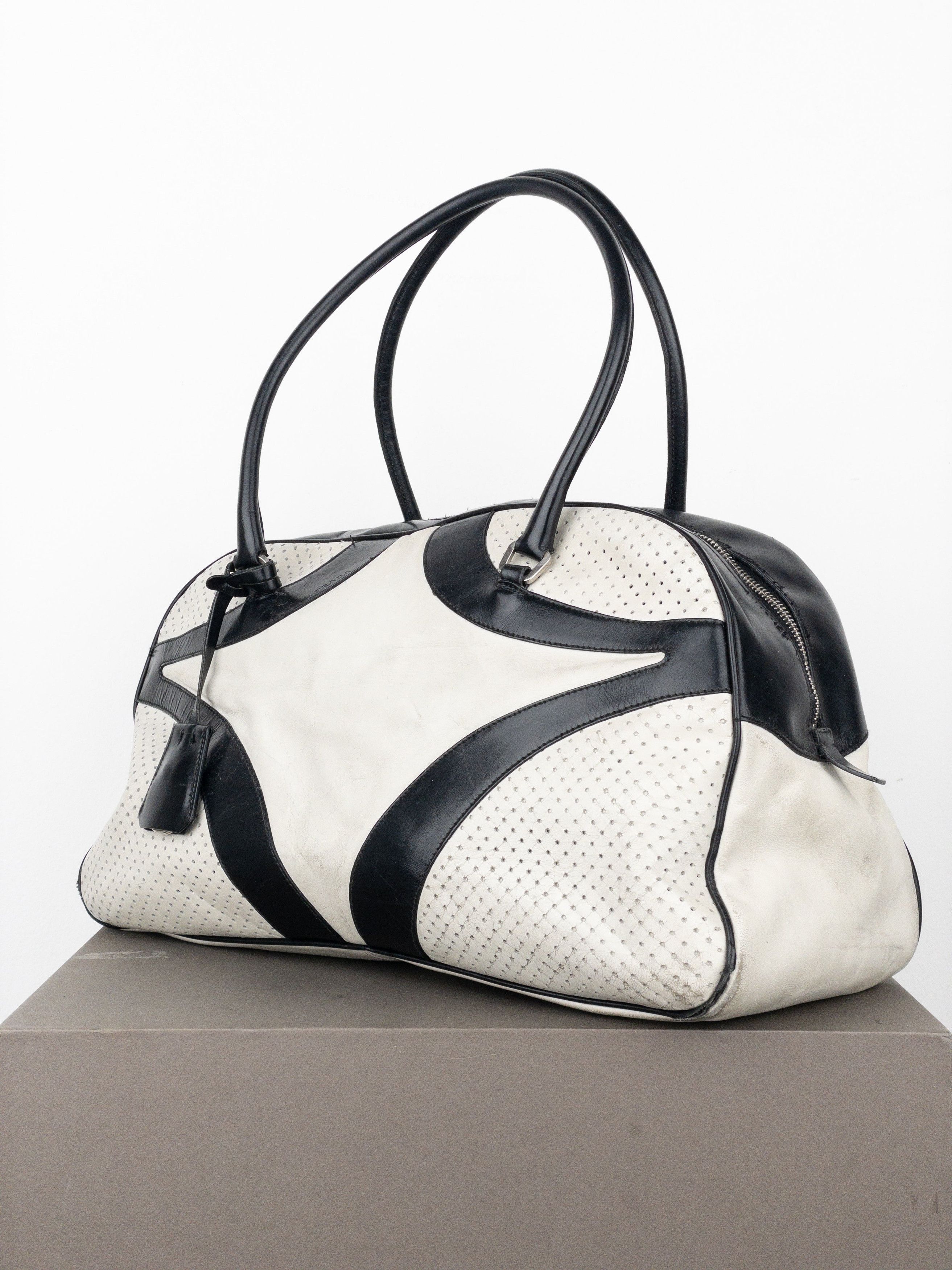 Prada SS00 Bowling Leather Shoulder Bag Size ONE SIZE - 2 Thumbnail