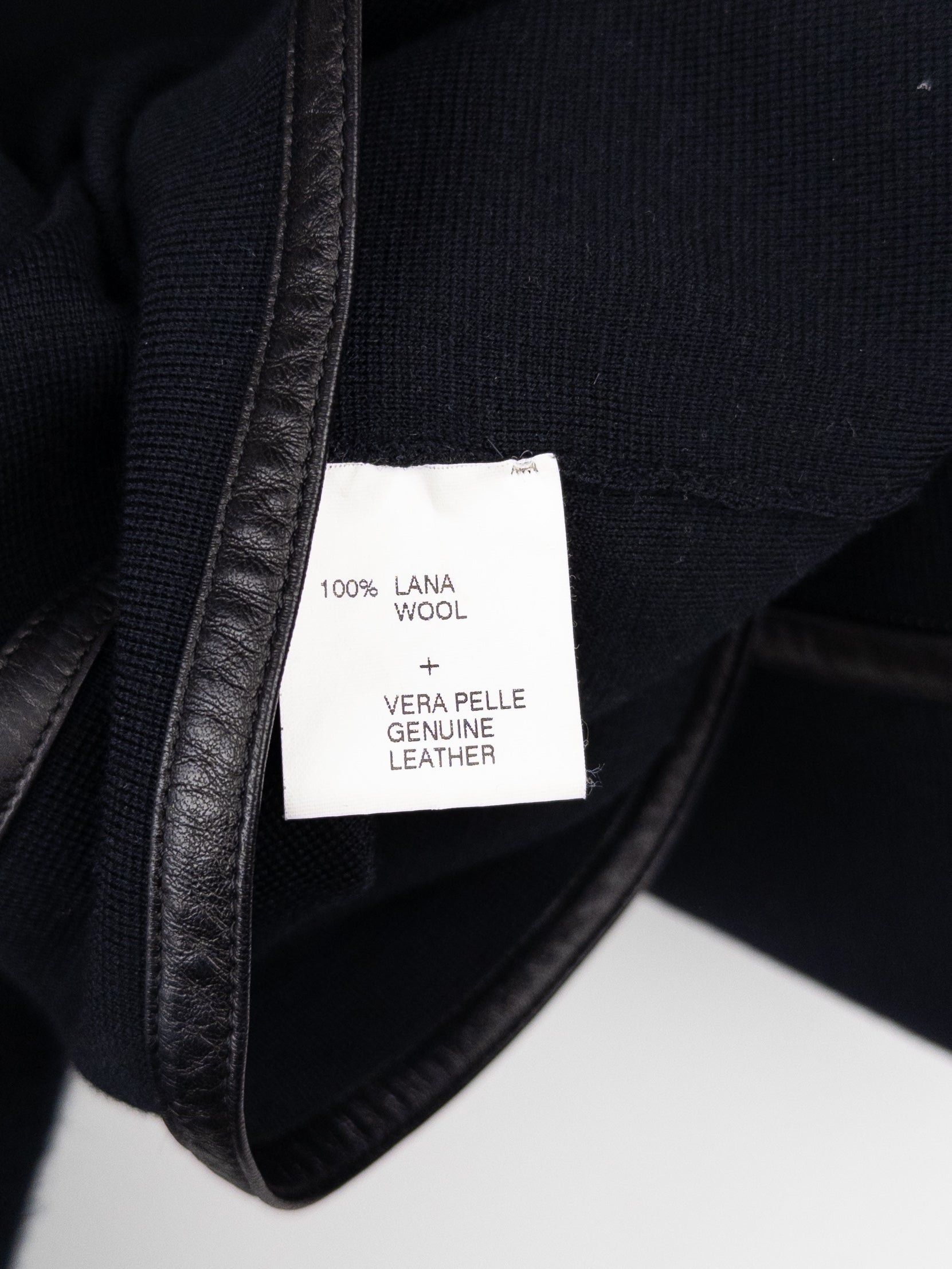 Gucci by Tom Ford AW00 Leather-Trimmed Knit Biker Jacket Size L / US 10 / IT 46 - 10 Thumbnail