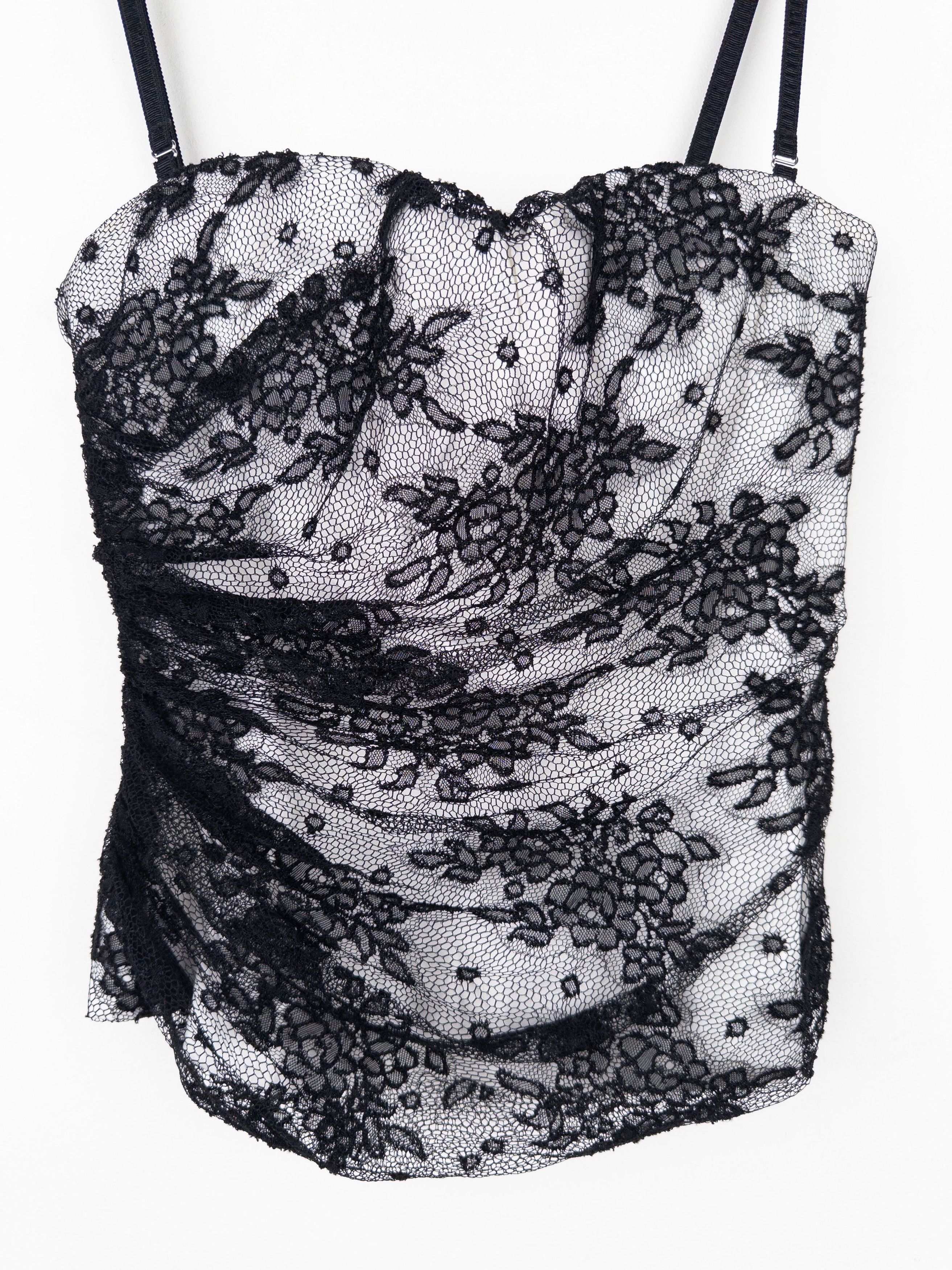 Dolce & Gabbana 2000s Floral Lace Bustier Top Size L / US 10 / IT 46 - 3 Thumbnail