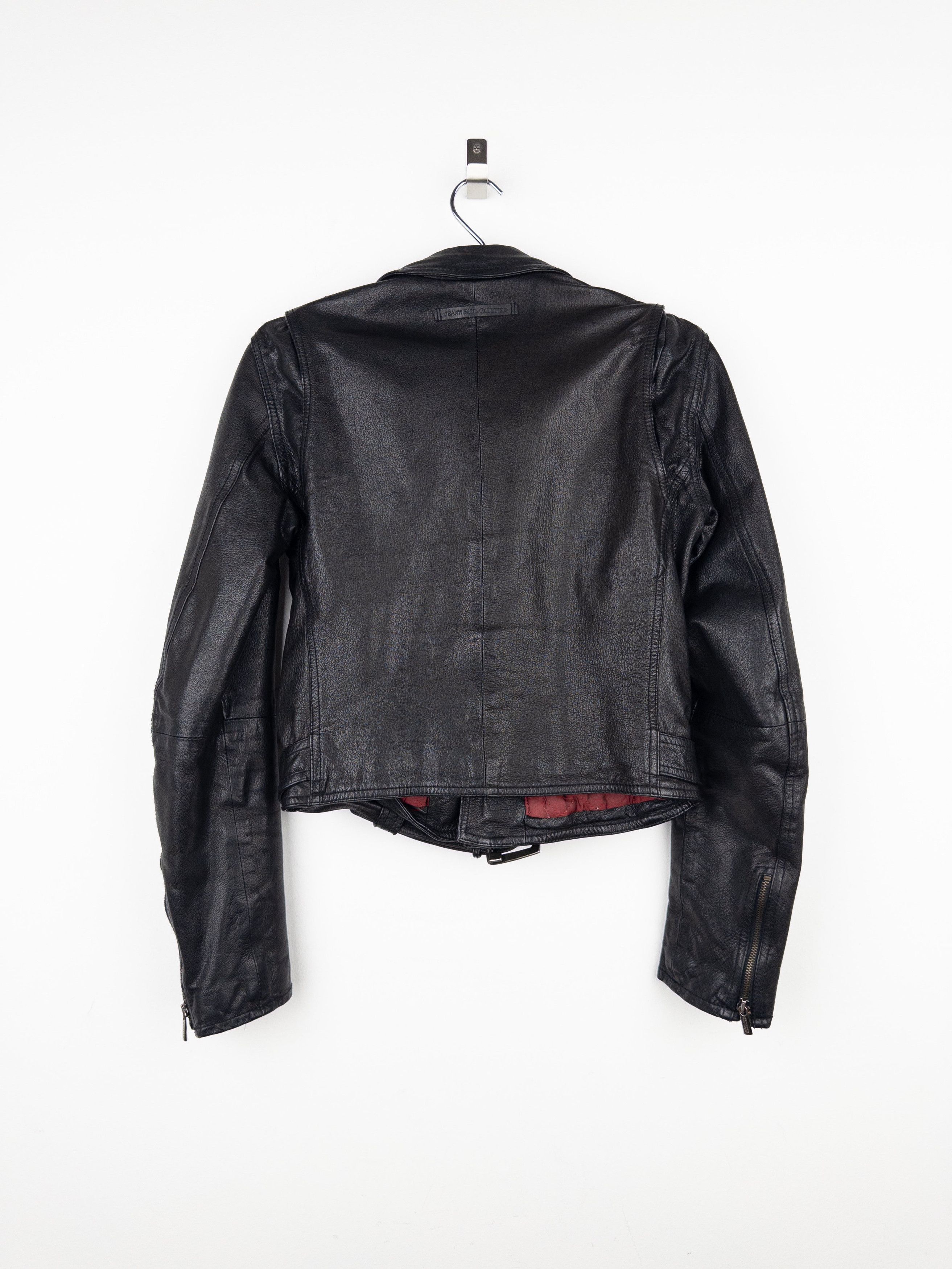 Jean Paul Gaultier 1990s Cropped Perfecto Leather Biker Jacket Size M / US 6-8 / IT 42-44 - 2 Thumbnail