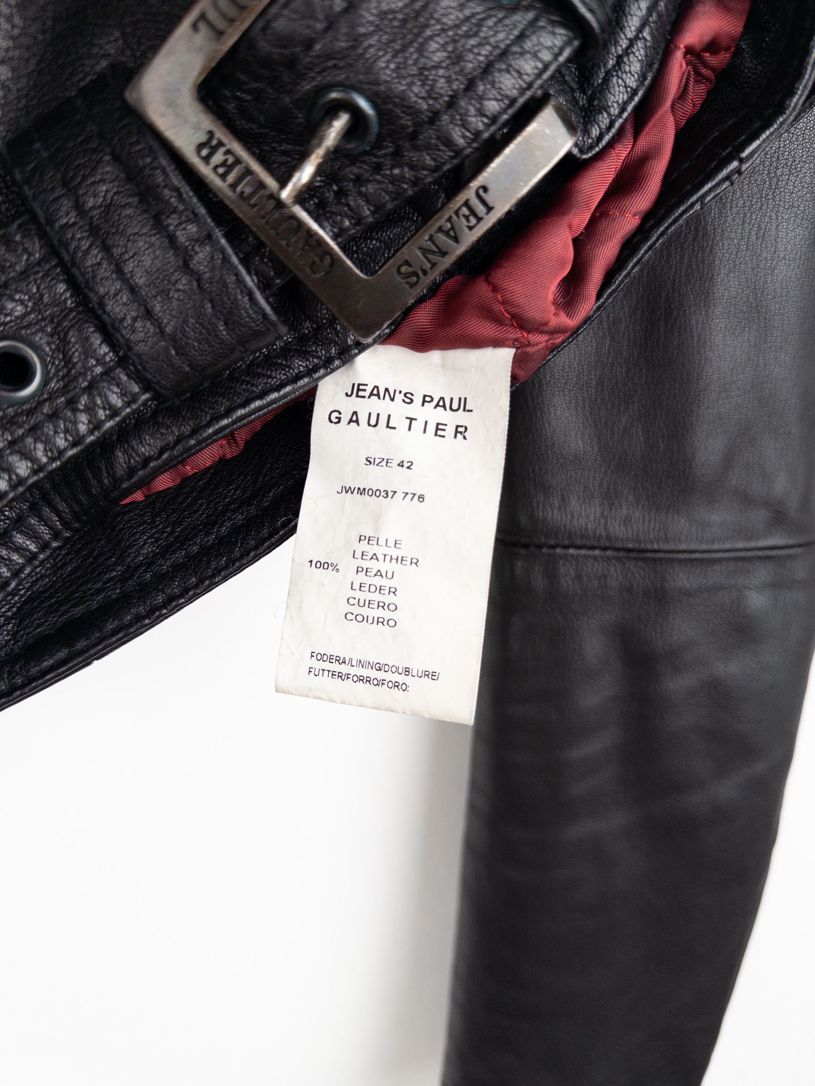 Jean Paul Gaultier 1990s Cropped Perfecto Leather Biker Jacket Size M / US 6-8 / IT 42-44 - 6 Thumbnail