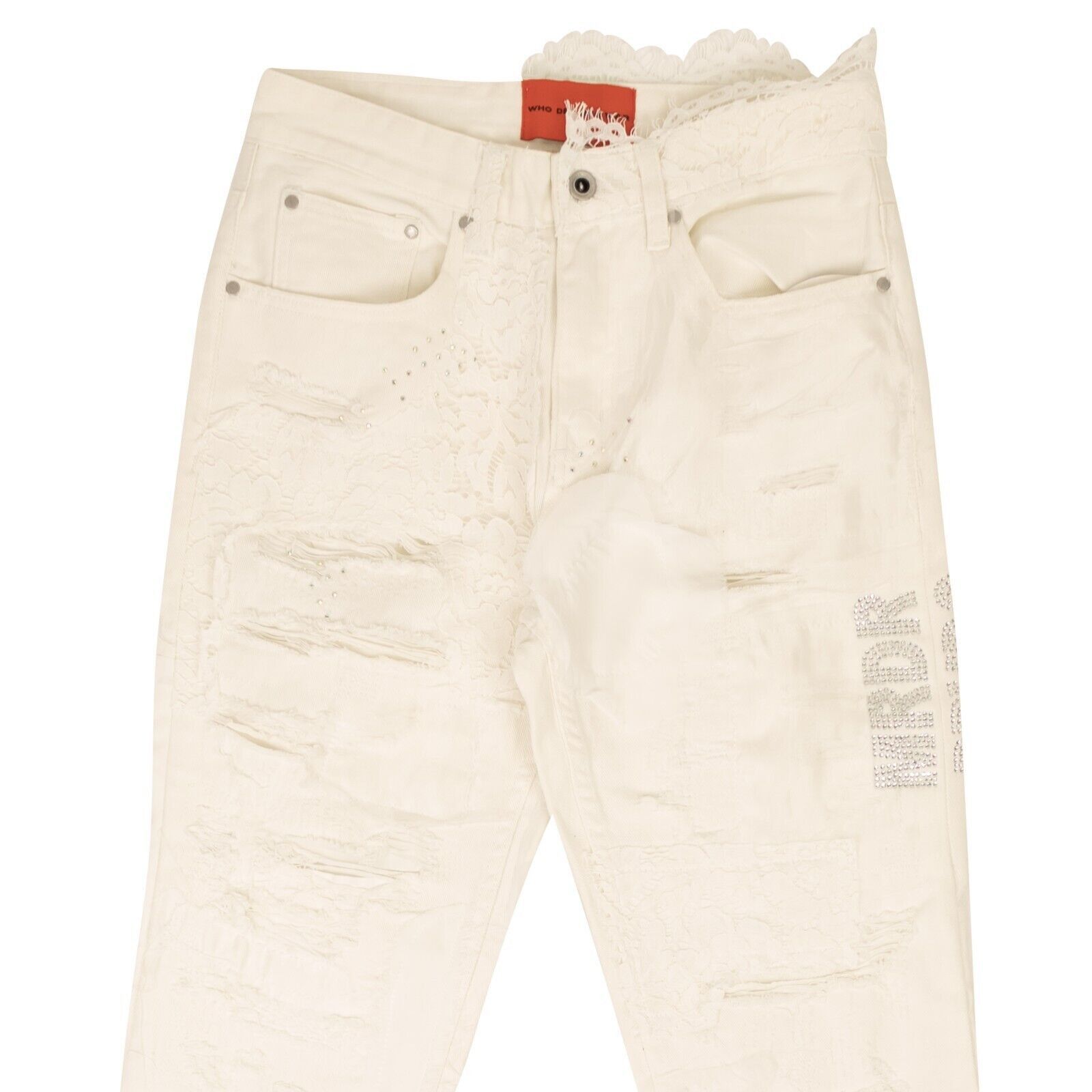 Who Decides War Who Decides War White Altar Lace Detail Denim Jeans Size 26 Size US 26 / EU 42 - 2 Thumbnail