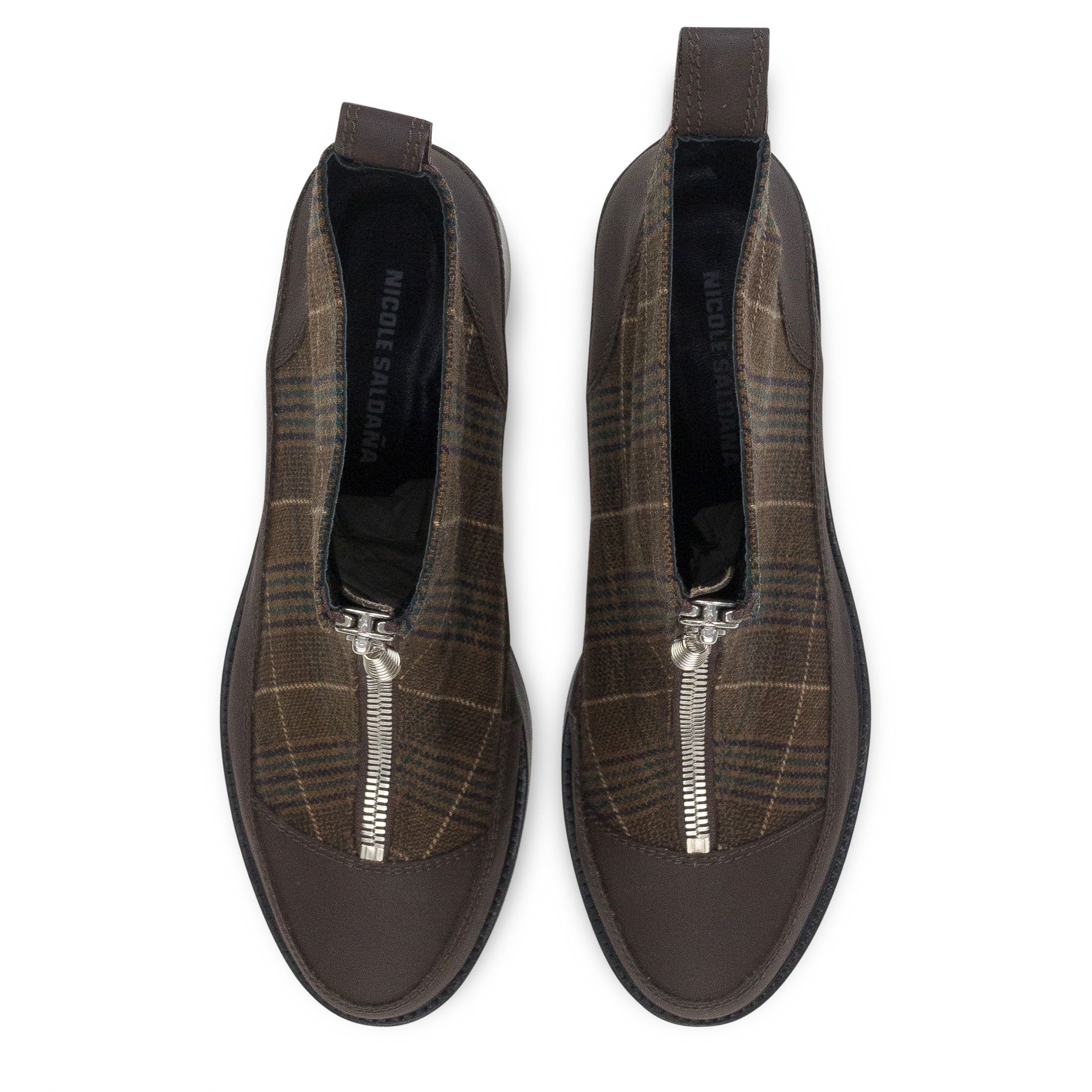 Nicole Saldana Nicole Saldana BROWN EXCLUSIVE PLAID CHRIS ANKLE BOOTS SIZE 41 Size US 11 / IT 41 - 4 Thumbnail