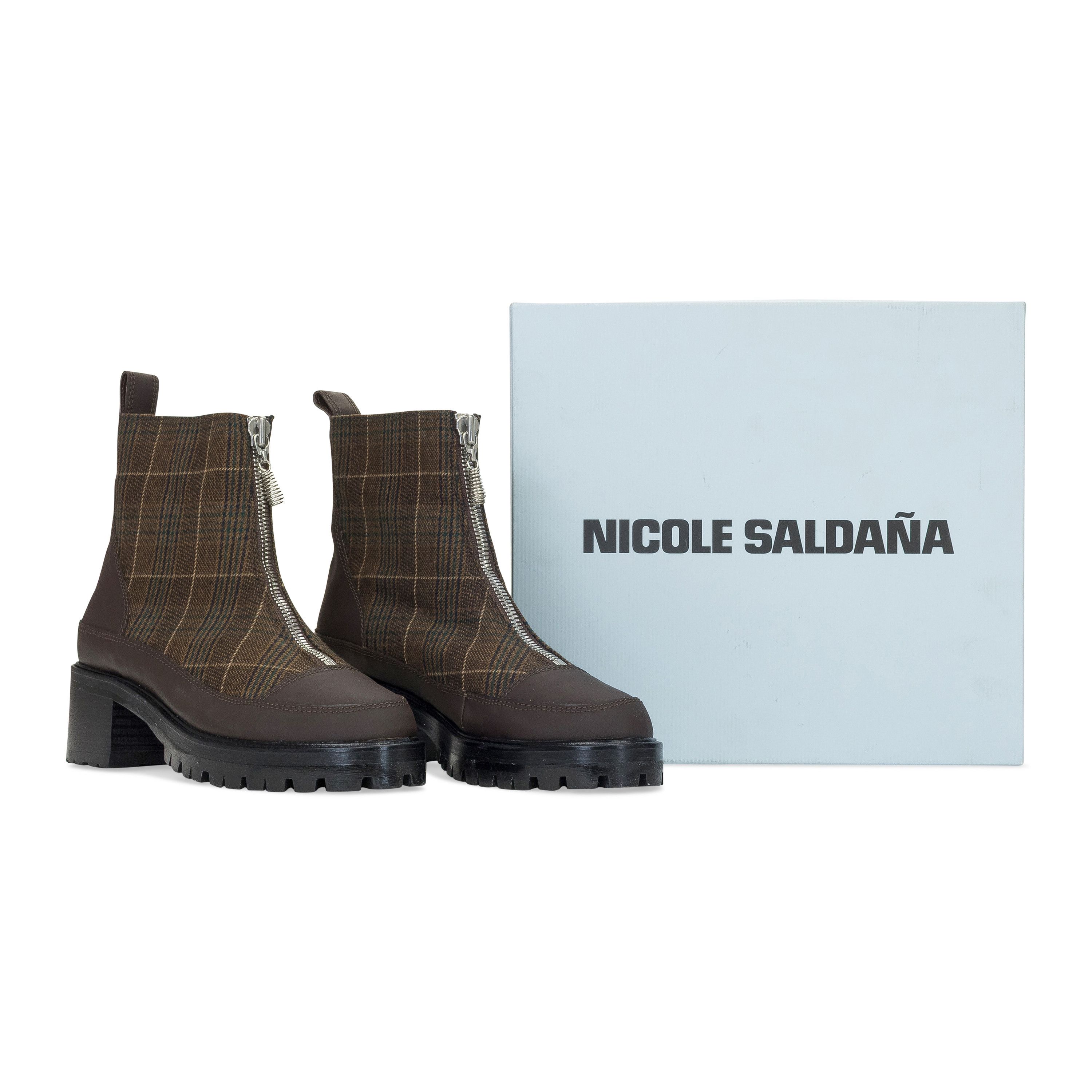 Nicole Saldana Nicole Saldana BROWN EXCLUSIVE PLAID CHRIS ANKLE BOOTS SIZE 41 Size US 11 / IT 41 - 7 Thumbnail