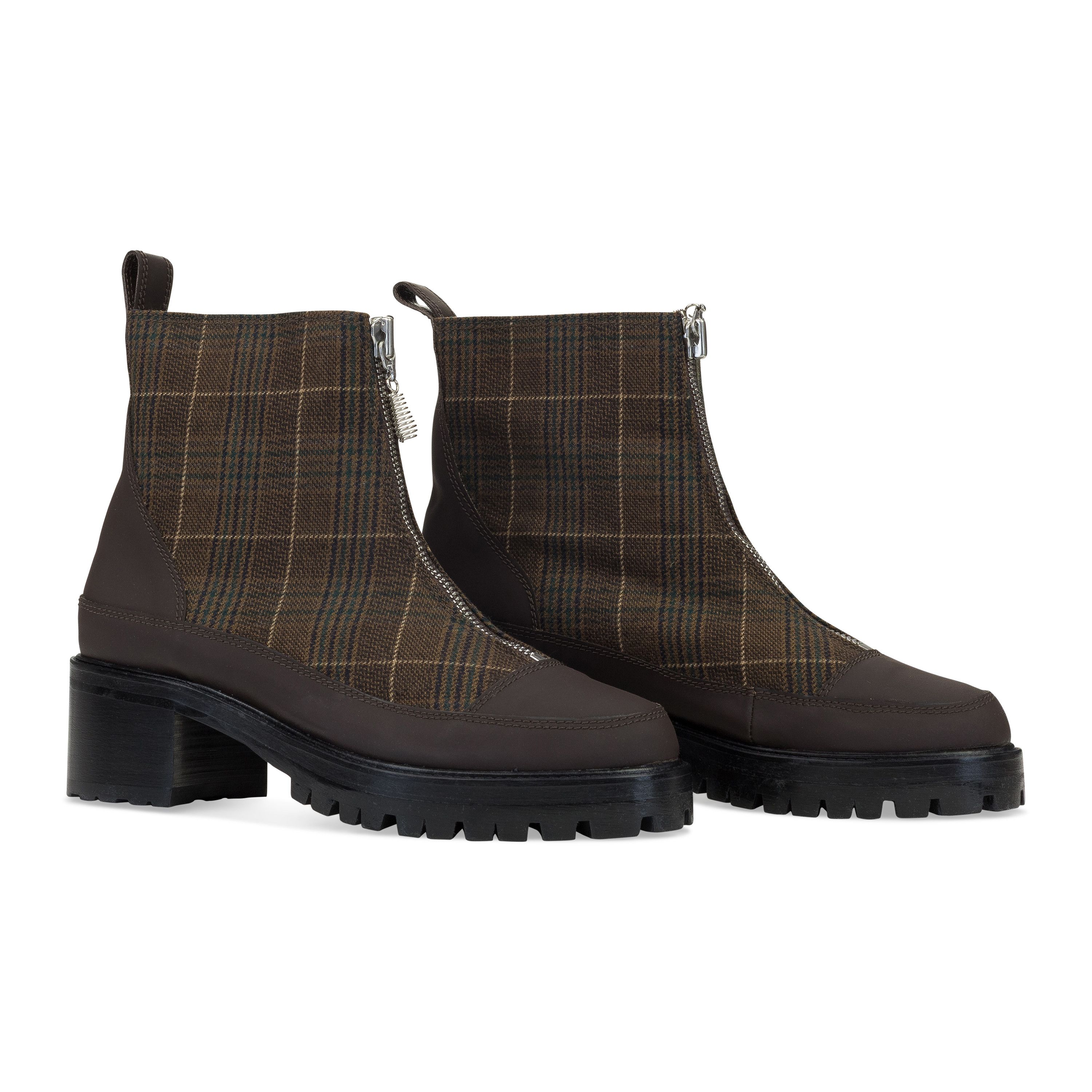 Nicole Saldana Nicole Saldana BROWN EXCLUSIVE PLAID CHRIS ANKLE BOOTS SIZE 41 Size US 11 / IT 41 - 5 Thumbnail