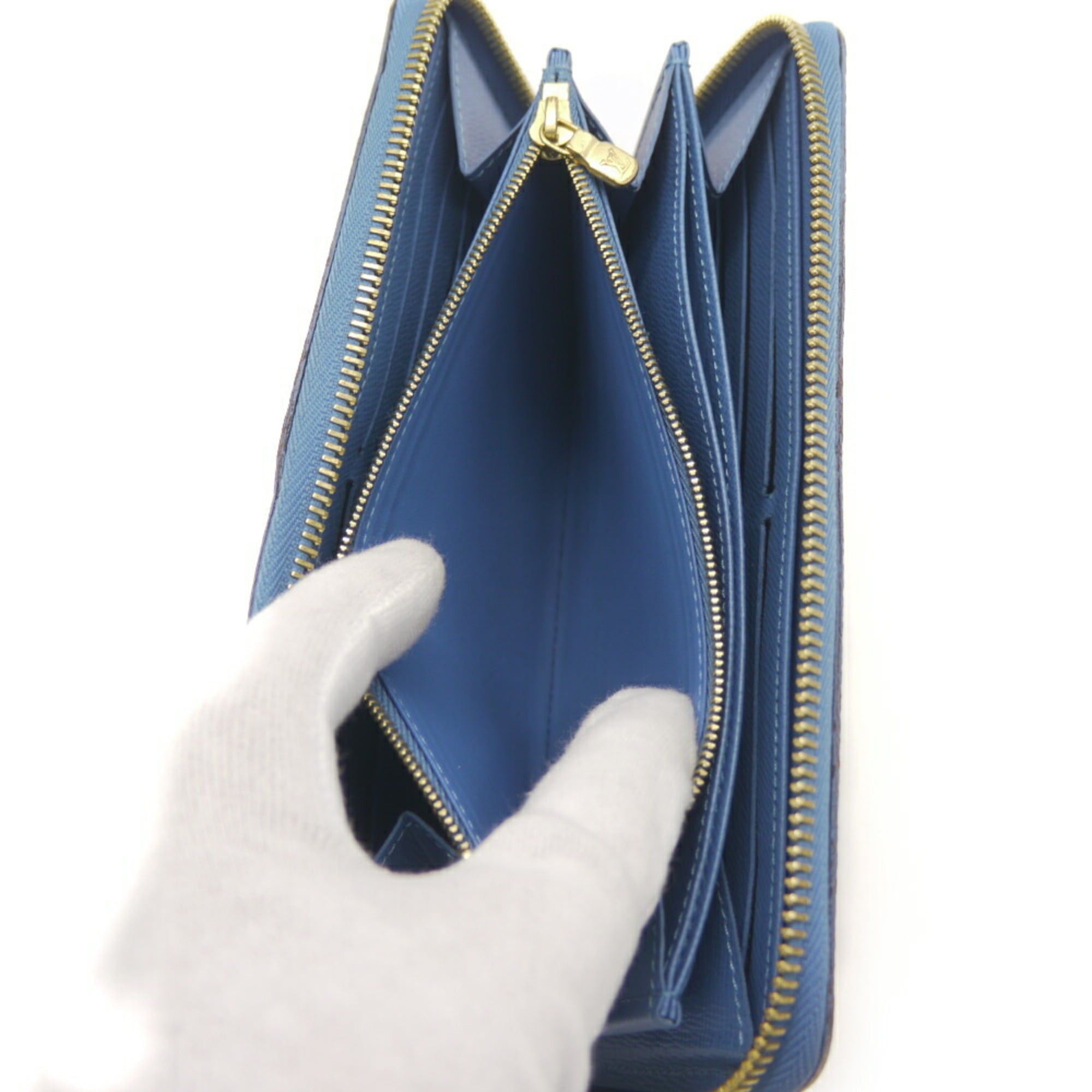 Louis Vuitton Louis Vuitton Zippy Wallet Monogram Blue Jean Long M63894 Size ONE SIZE - 7 Thumbnail