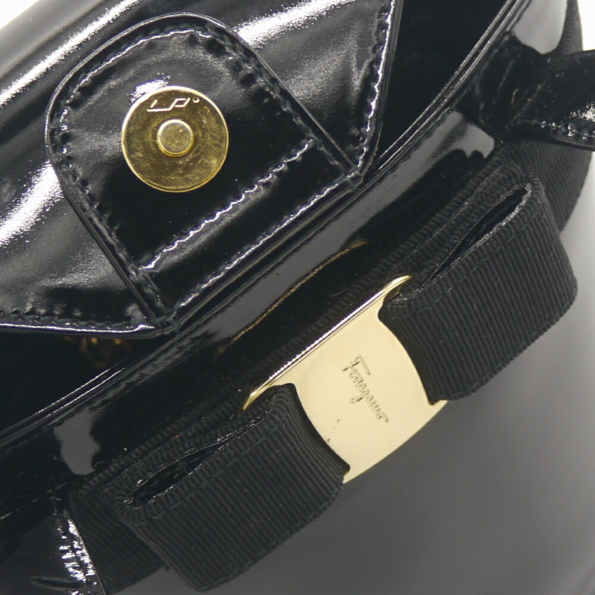 Salvatore Ferragamo Salvatore Ferragamo Vara Ribbon Leather Handbag, Black, 21-6161 Size ONE SIZE - 7 Thumbnail