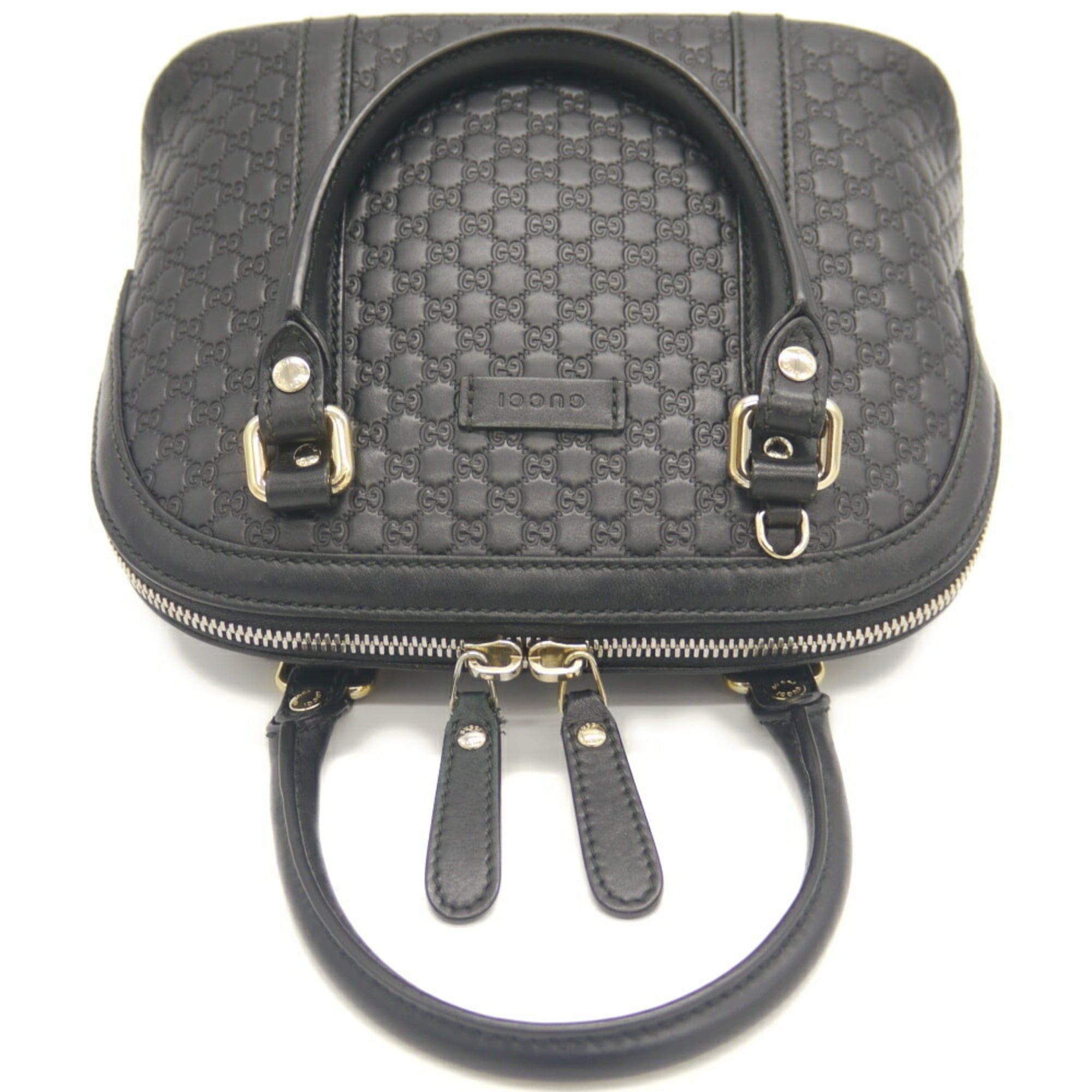 Gucci GUCCI Micro GG Handbag/Shoulder Bag 449654 486628 Shima Leather Black Size ONE SIZE - 6 Thumbnail
