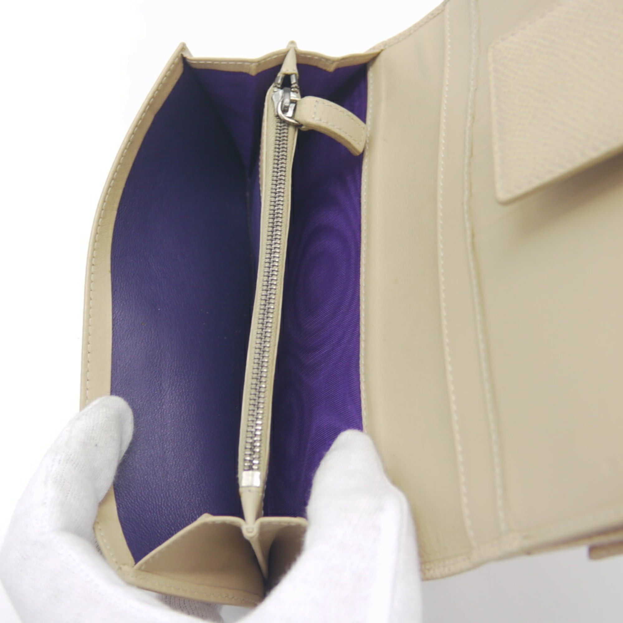Bvlgari BVLGARI Bulgari Bi-fold Long Wallet, Women's Beige Size ONE SIZE - 8 Thumbnail